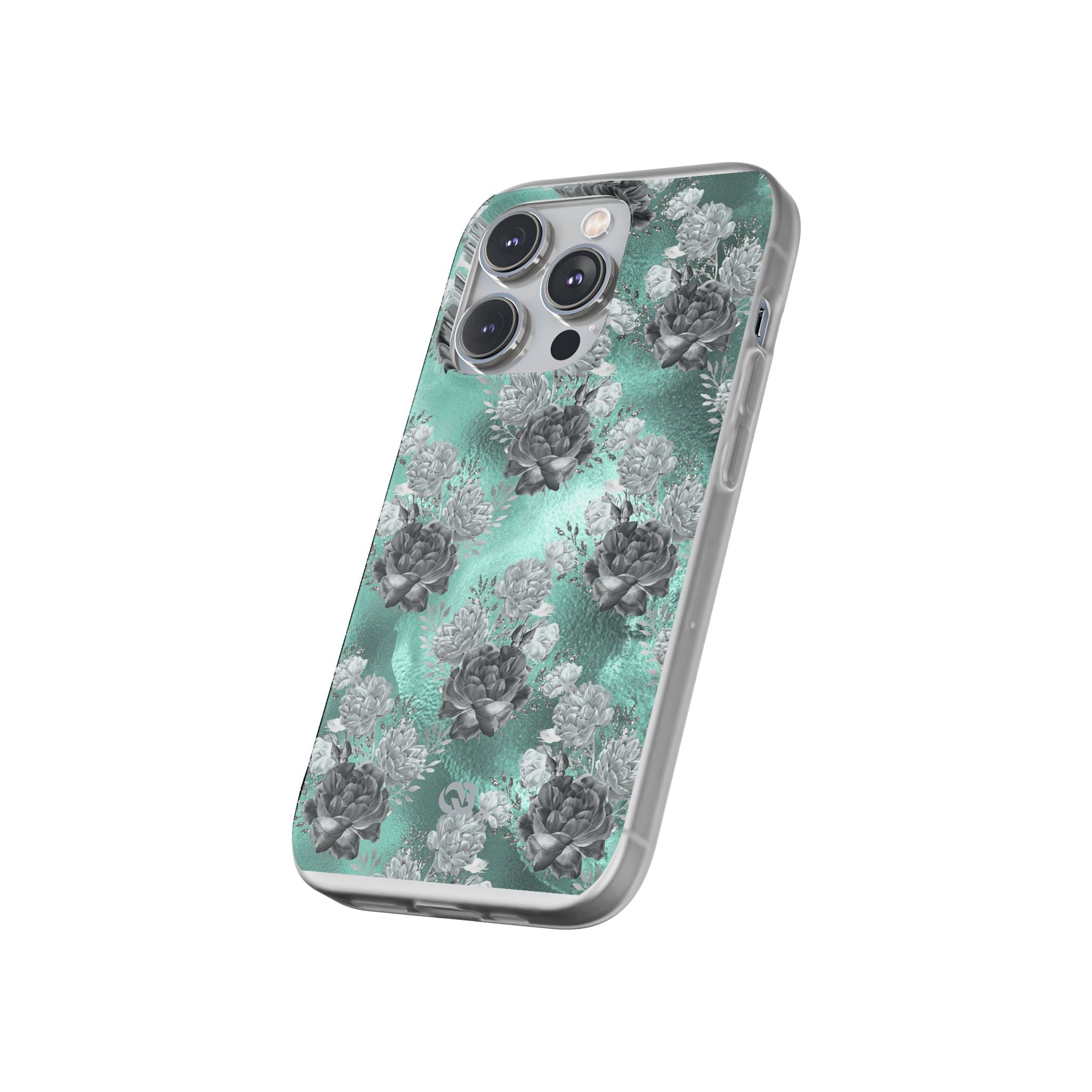 Frost Mint Floral · Soft Handyhülle für iPhone
