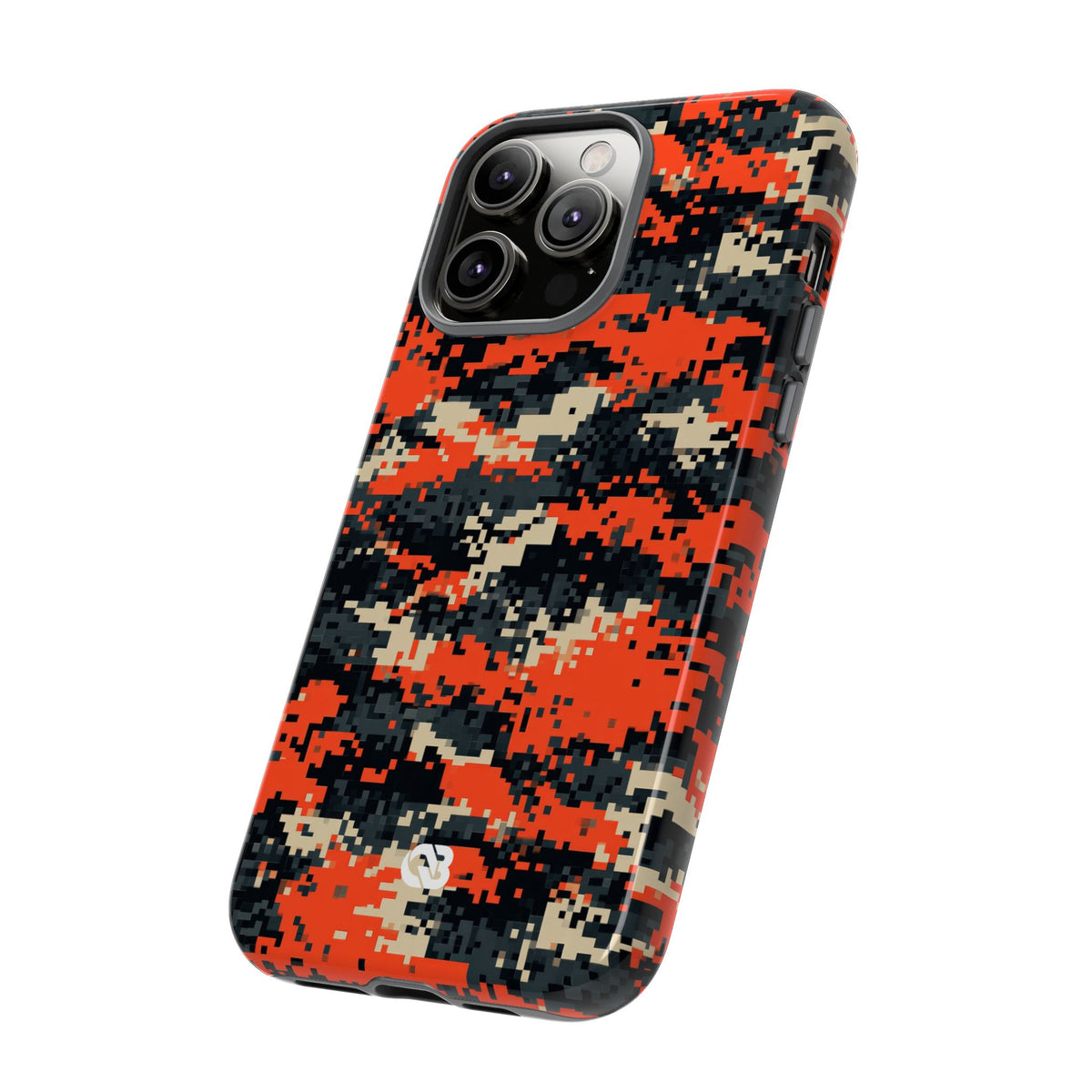 Signal Pixel Camo · Tough Phone Case for iPhone · Orange
