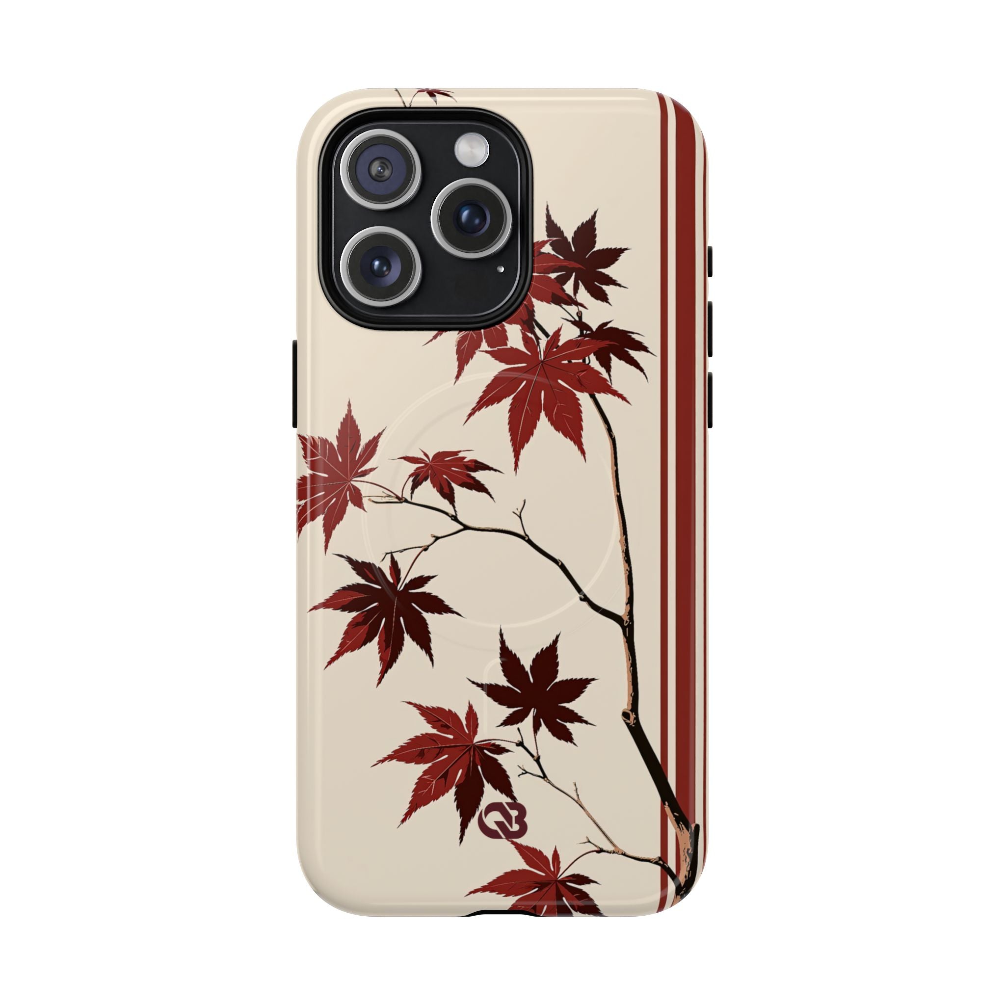 Red Tough 2.0 Magsafe Phone Case for iPhone - Crimson Momiji Stripe