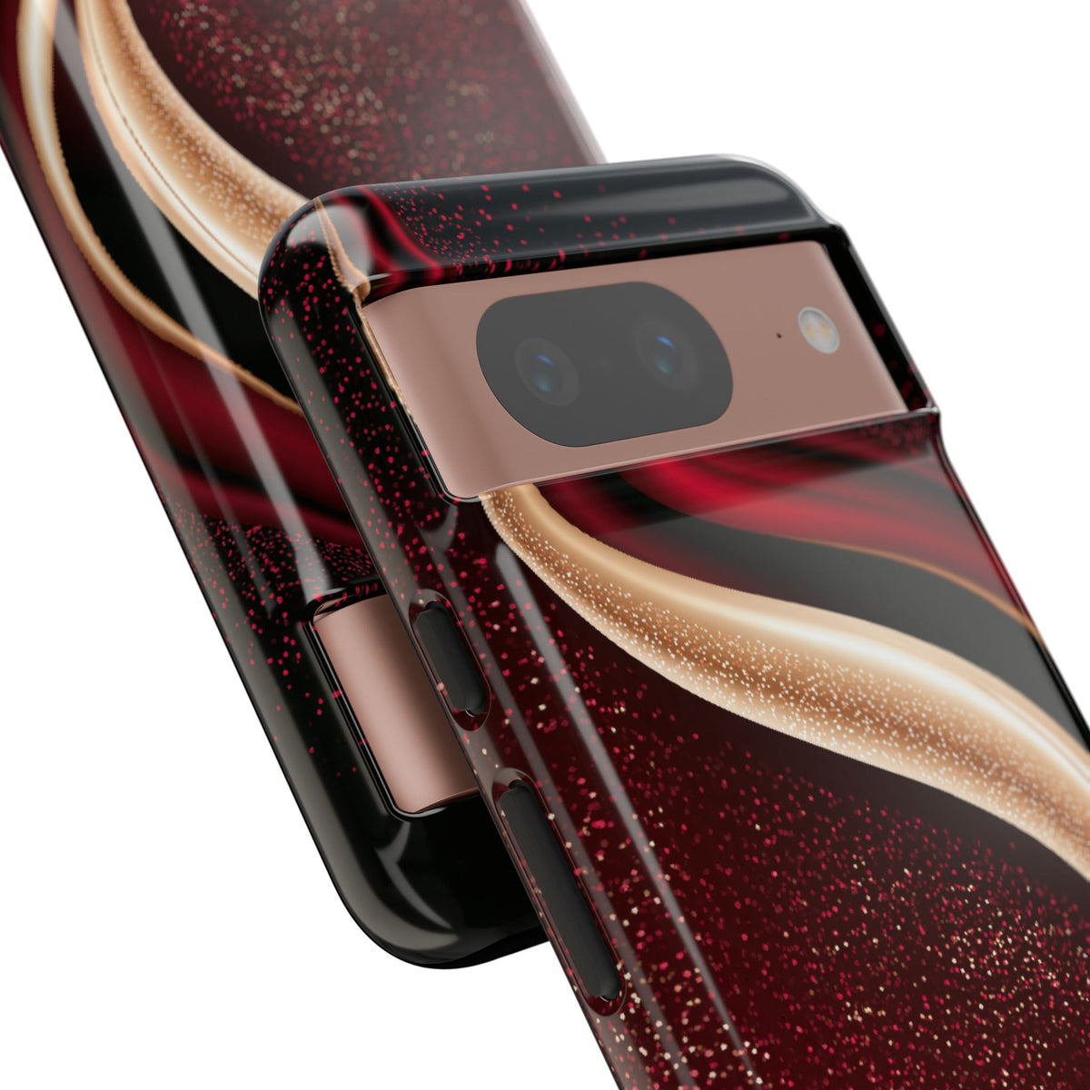 Gilded Crimson Flow · Tough Phone Case for Pixel · Red