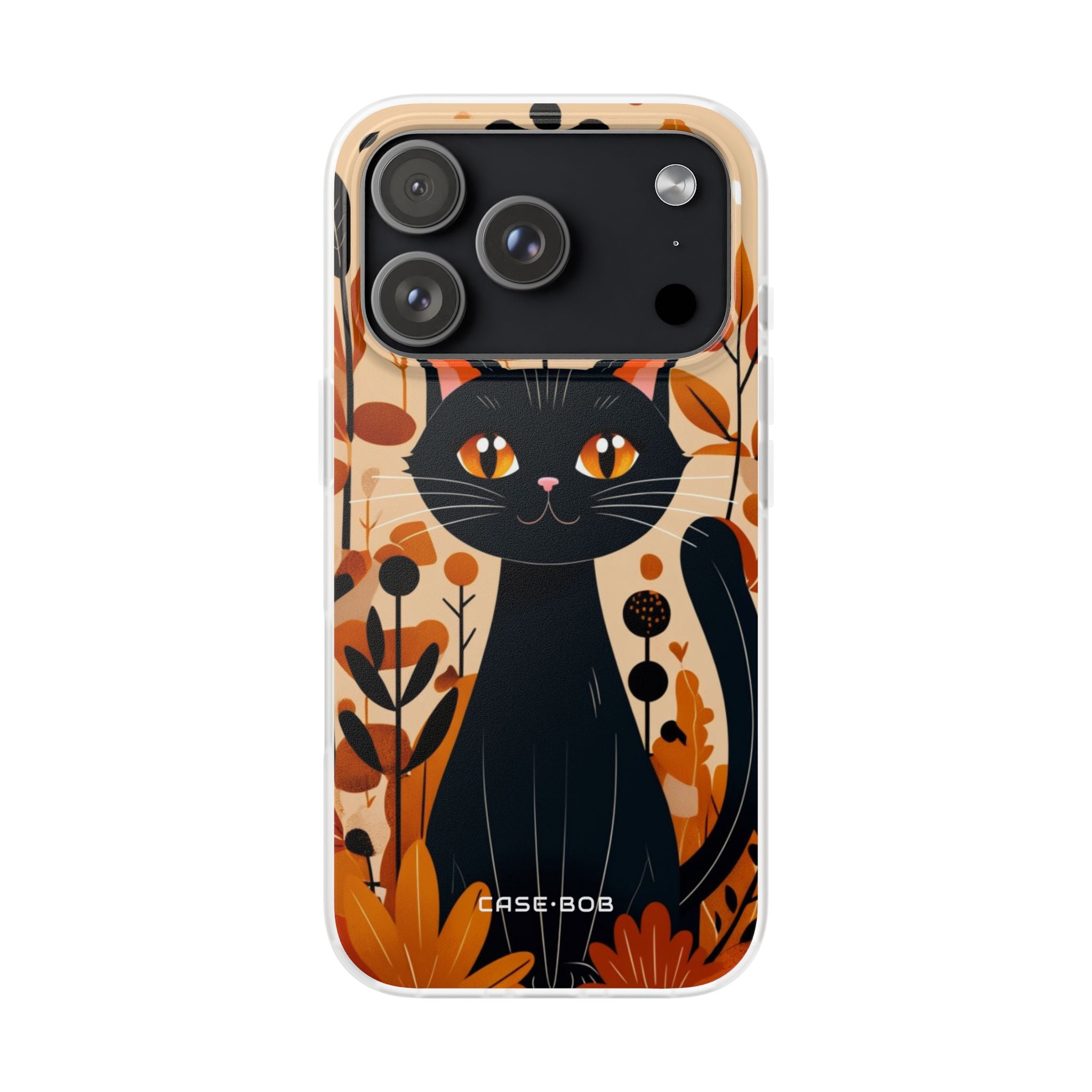 Black Cat Glow iPhone 17 Pro Case - Soft - CASE•BOB