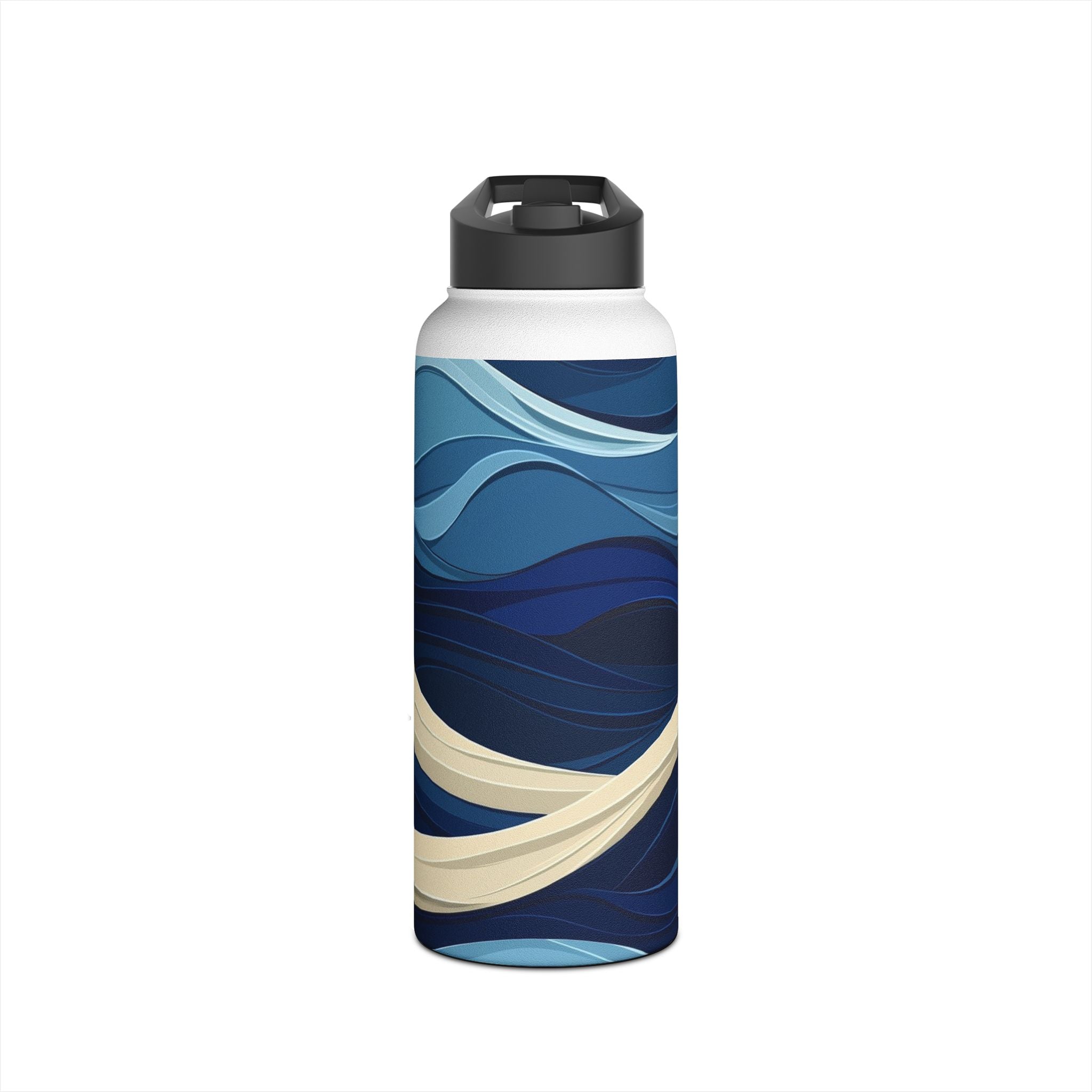 Blue Wave Flow - Stainless Steel Water Bottle