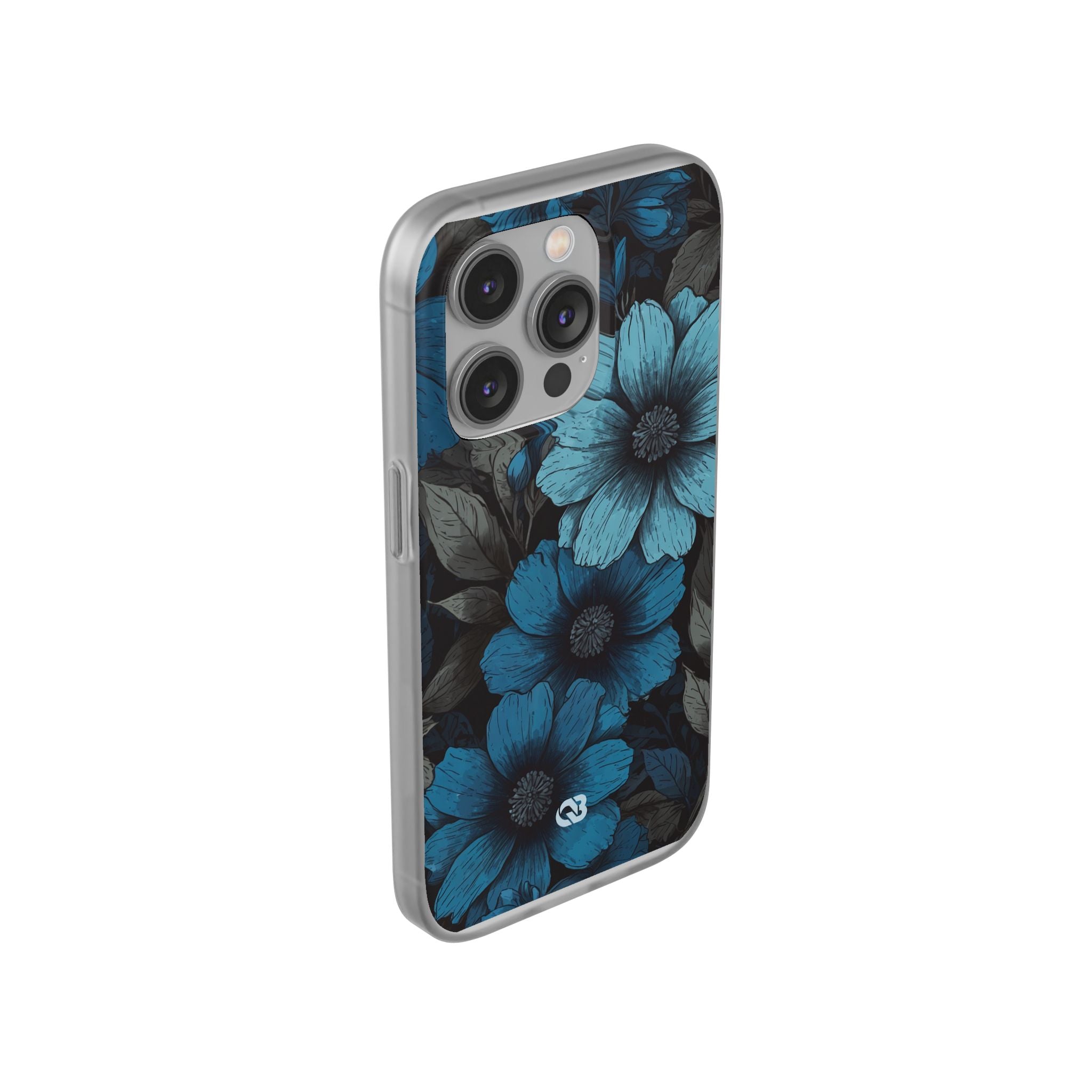 Obsidian Blue Petals · Soft Phone Case for iPhone