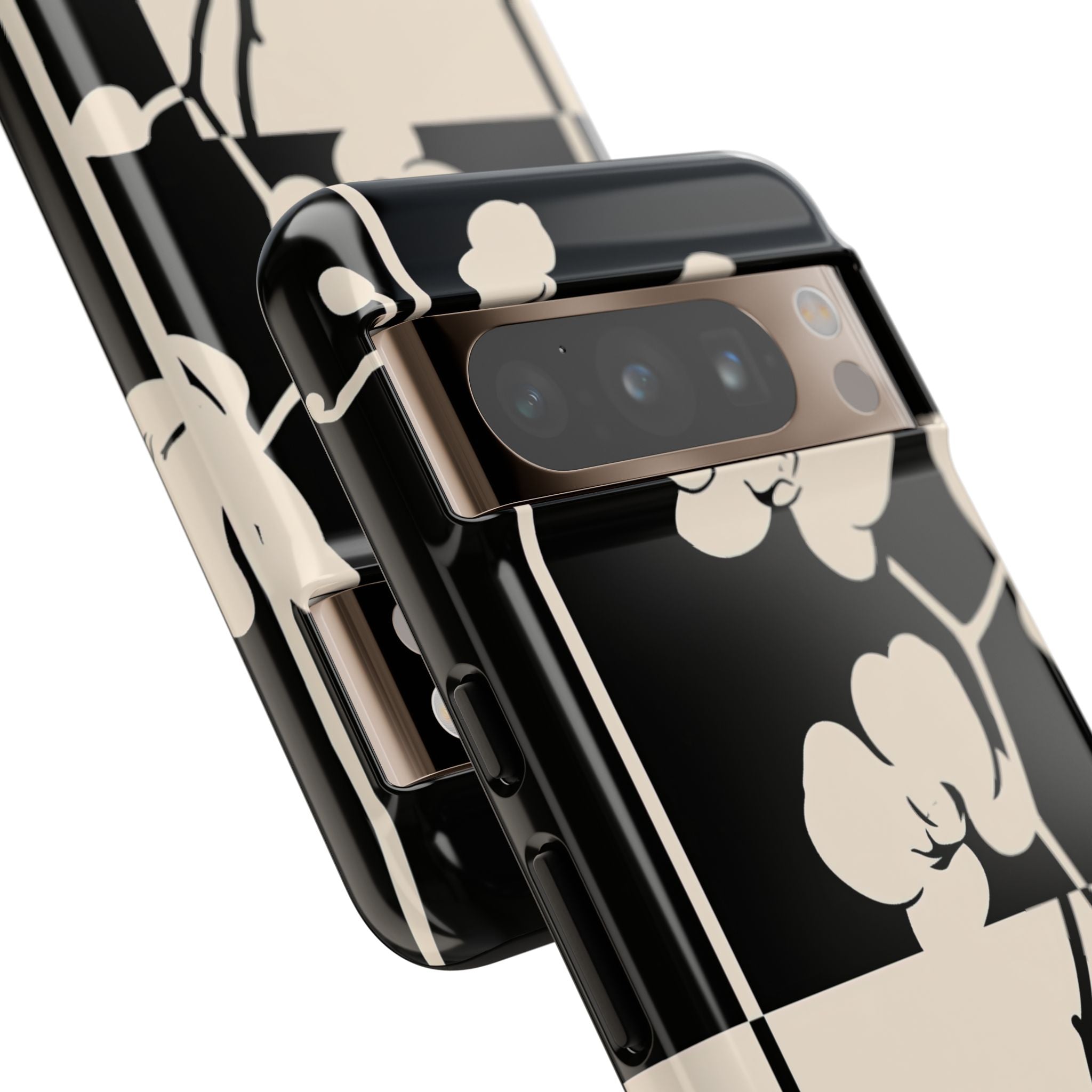 Beige Tough Phone Case for Google Pixel - Nocturnal Orchid Frame