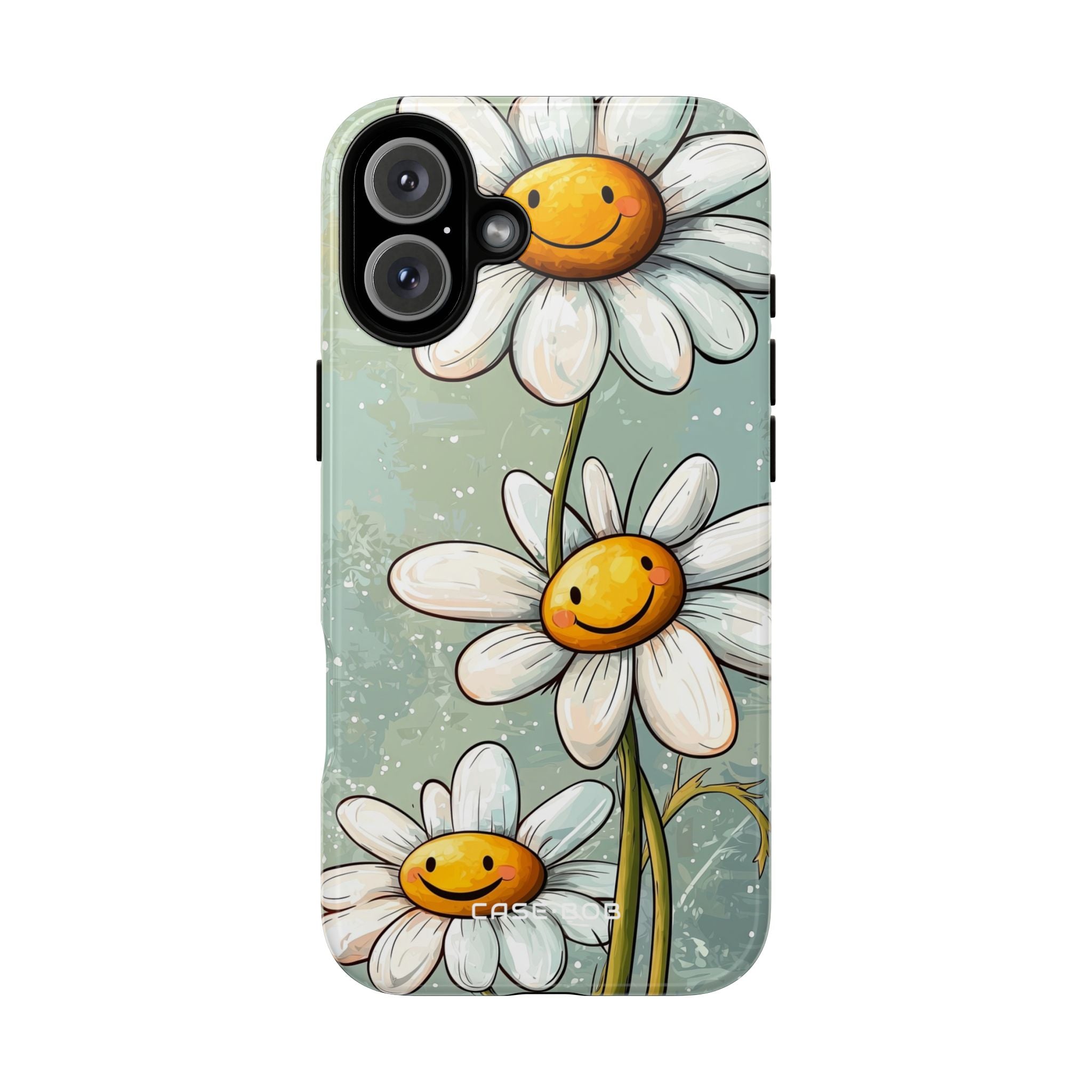 Smiling Daisies Green iPhone 16 Plus Case - Tough