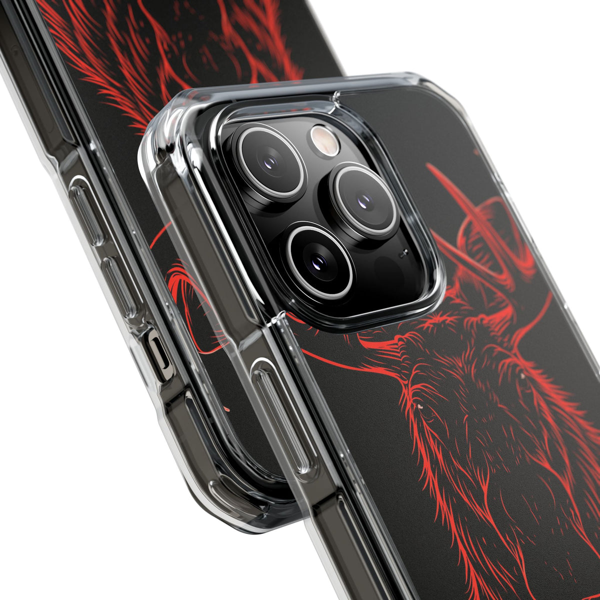 Crimson Horizon Moose · Impact Magnetic Phone Case for iPhone · Black
