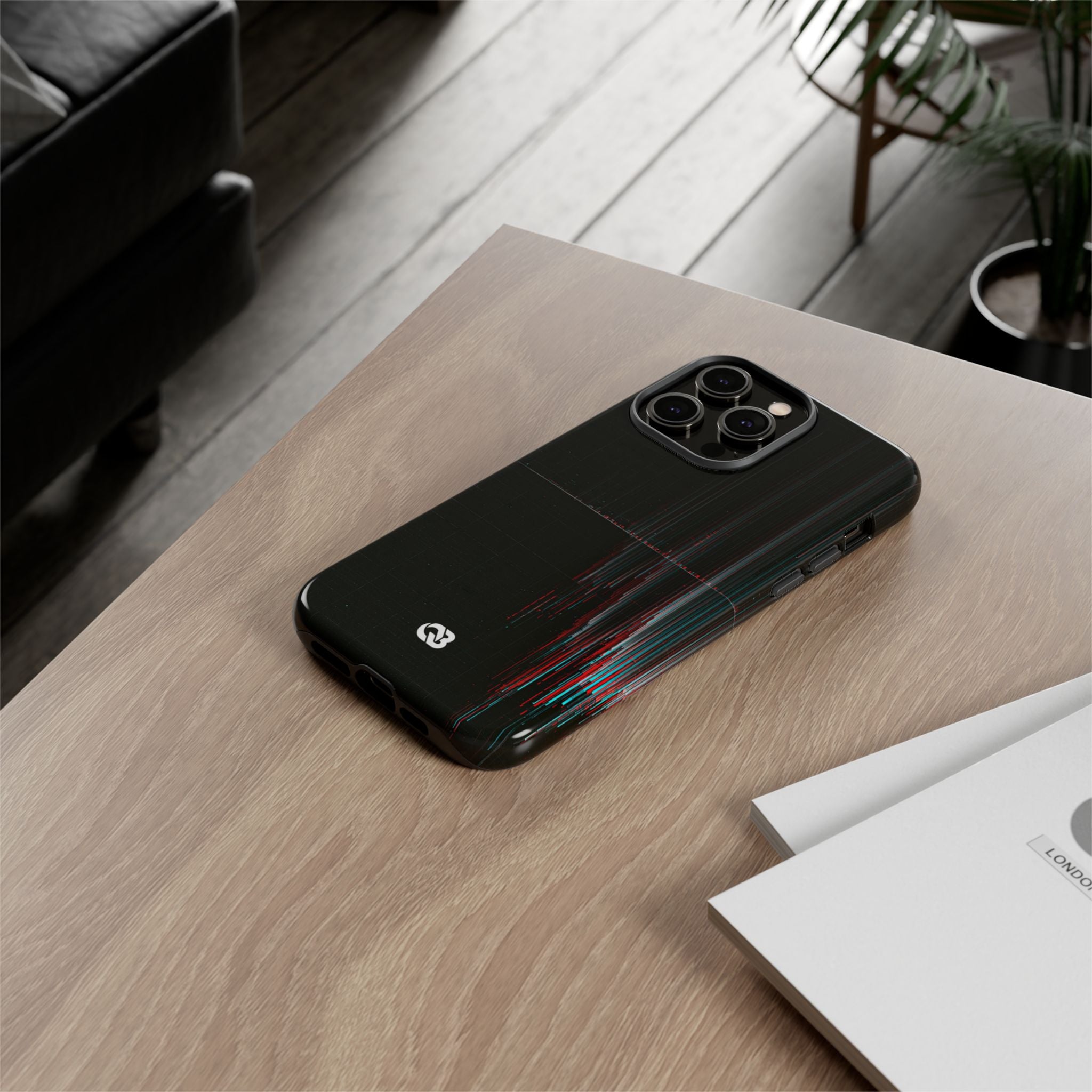 Black Tough Phone Case for iPhone - Corrupted Data Stream