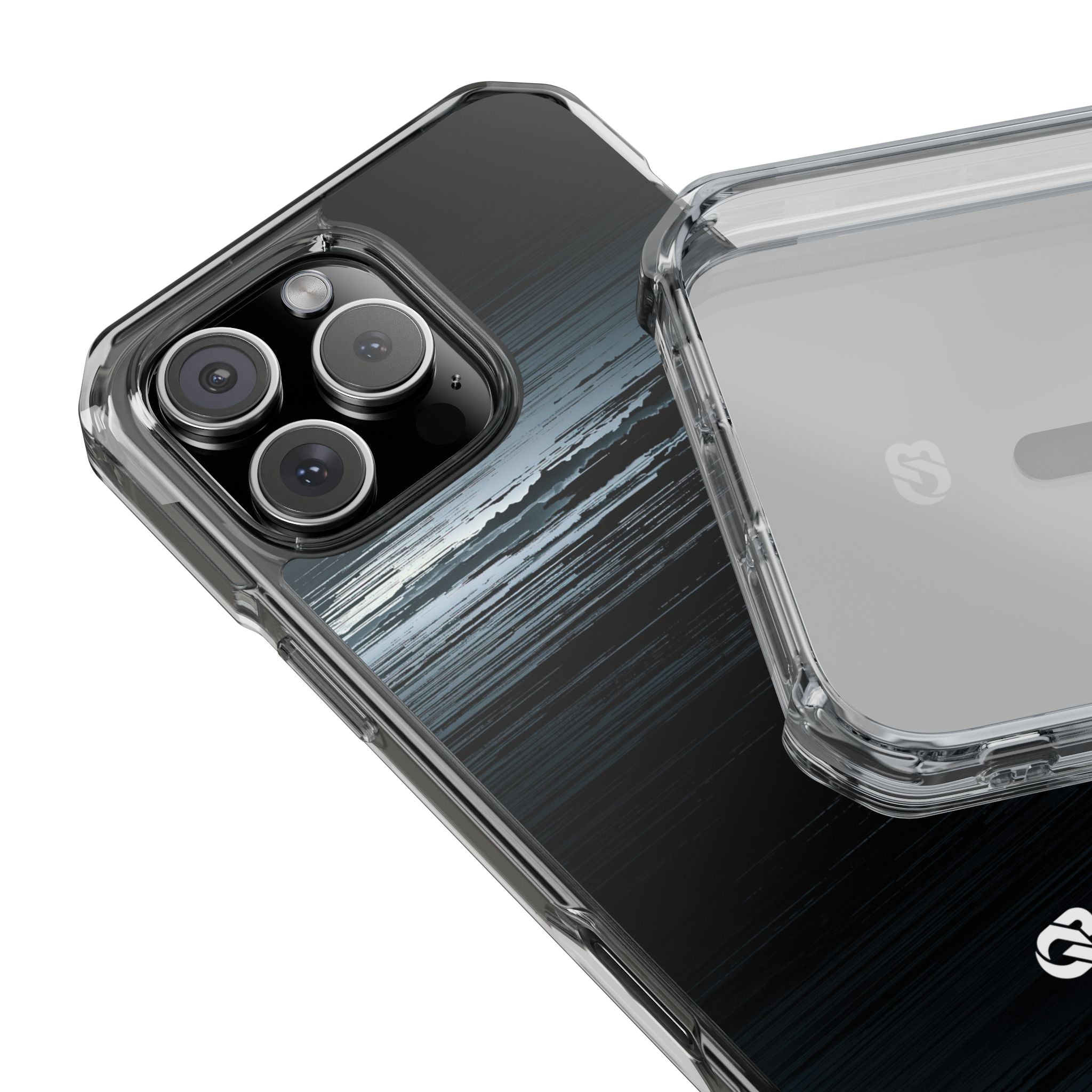 Black Impact MagSafe Phone Case for iPhone - Frozen Signal Glitch
