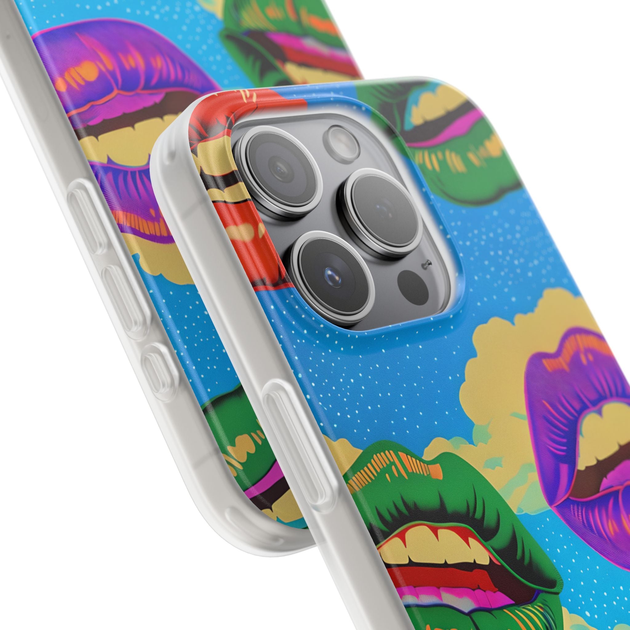 Färgglad Lipscape iPhone 15 Pro Case - Soft