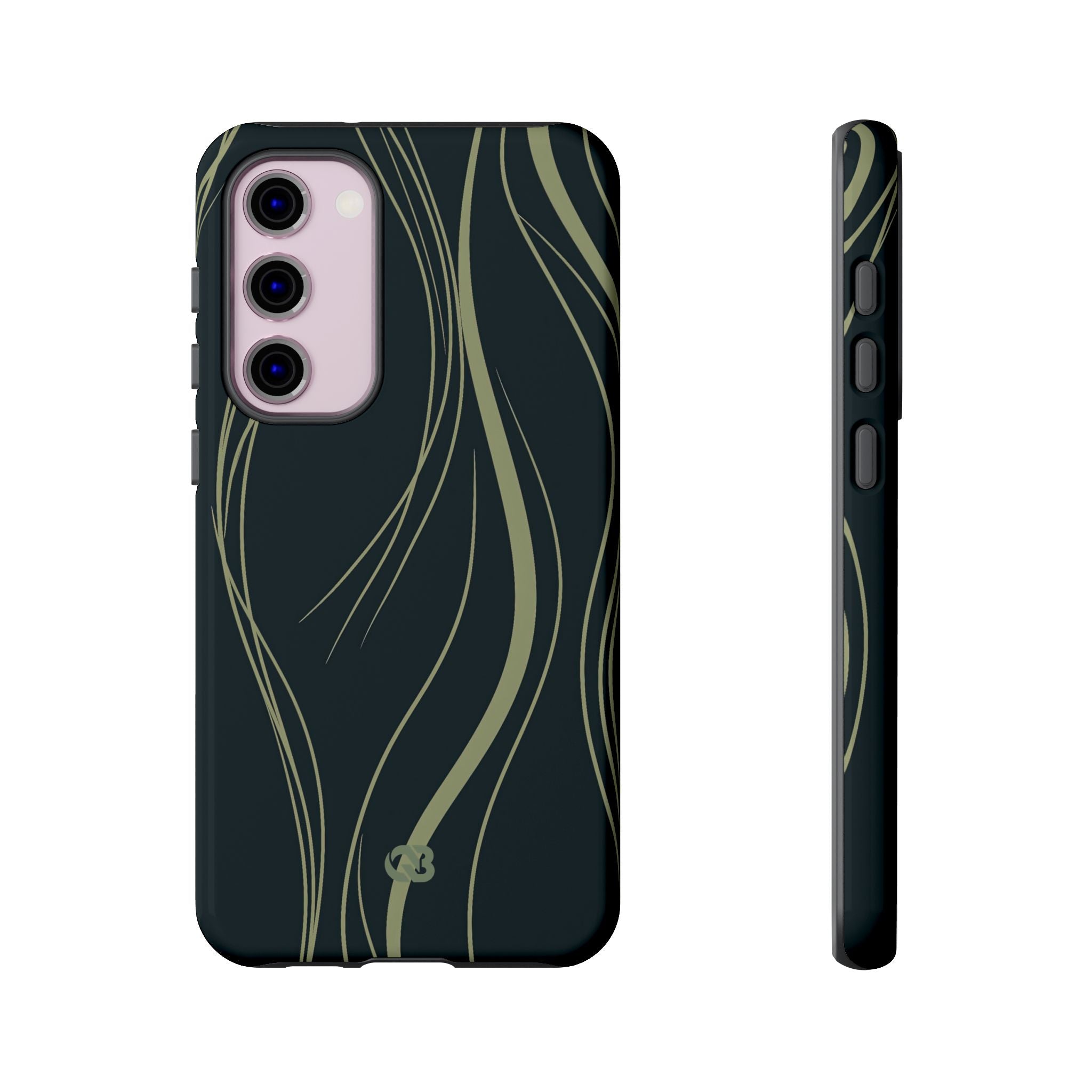 Green Tough Phone Case for Samsung - Obsidian Sage Flow
