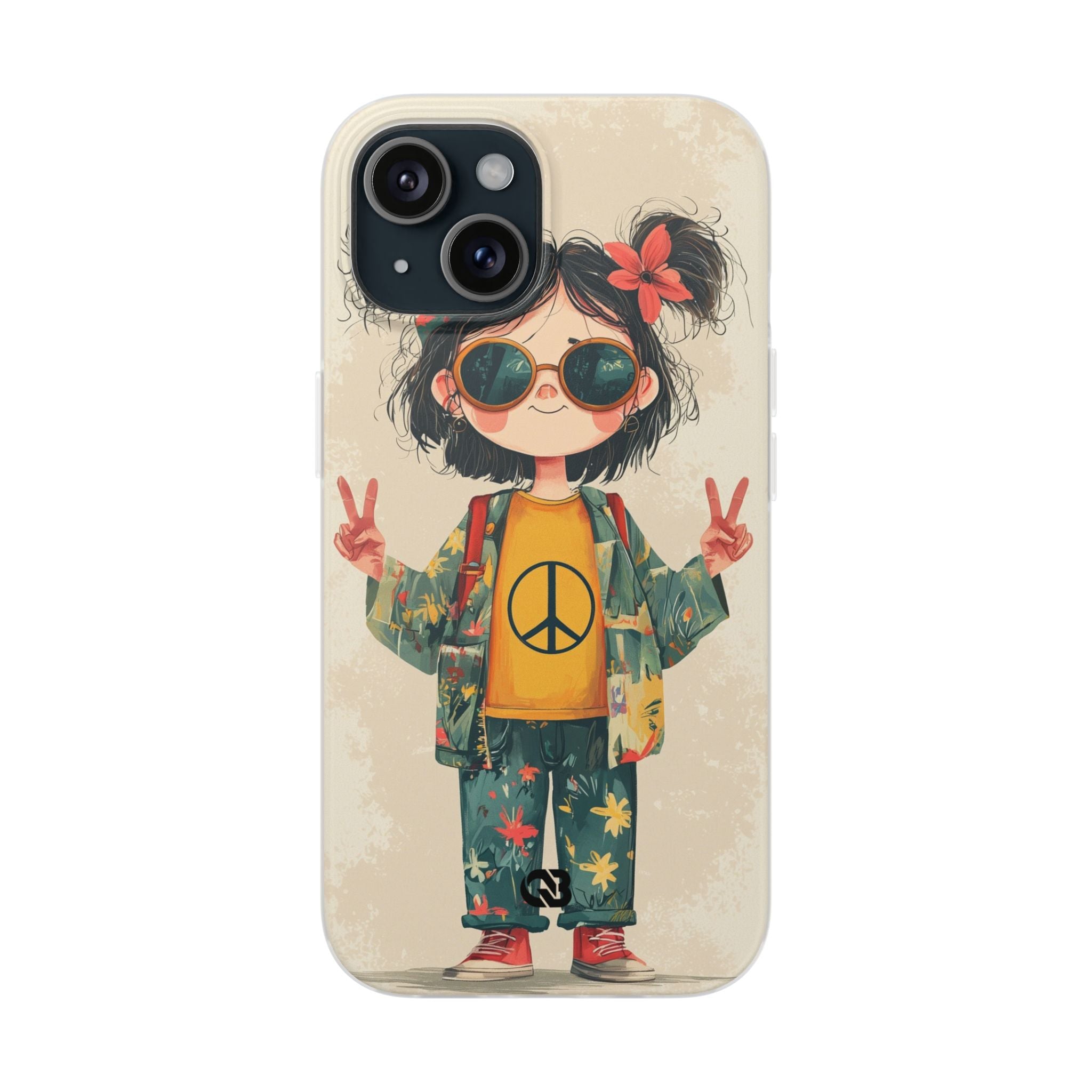 Retro Peace Girl · Soft Phone Case for iPhone