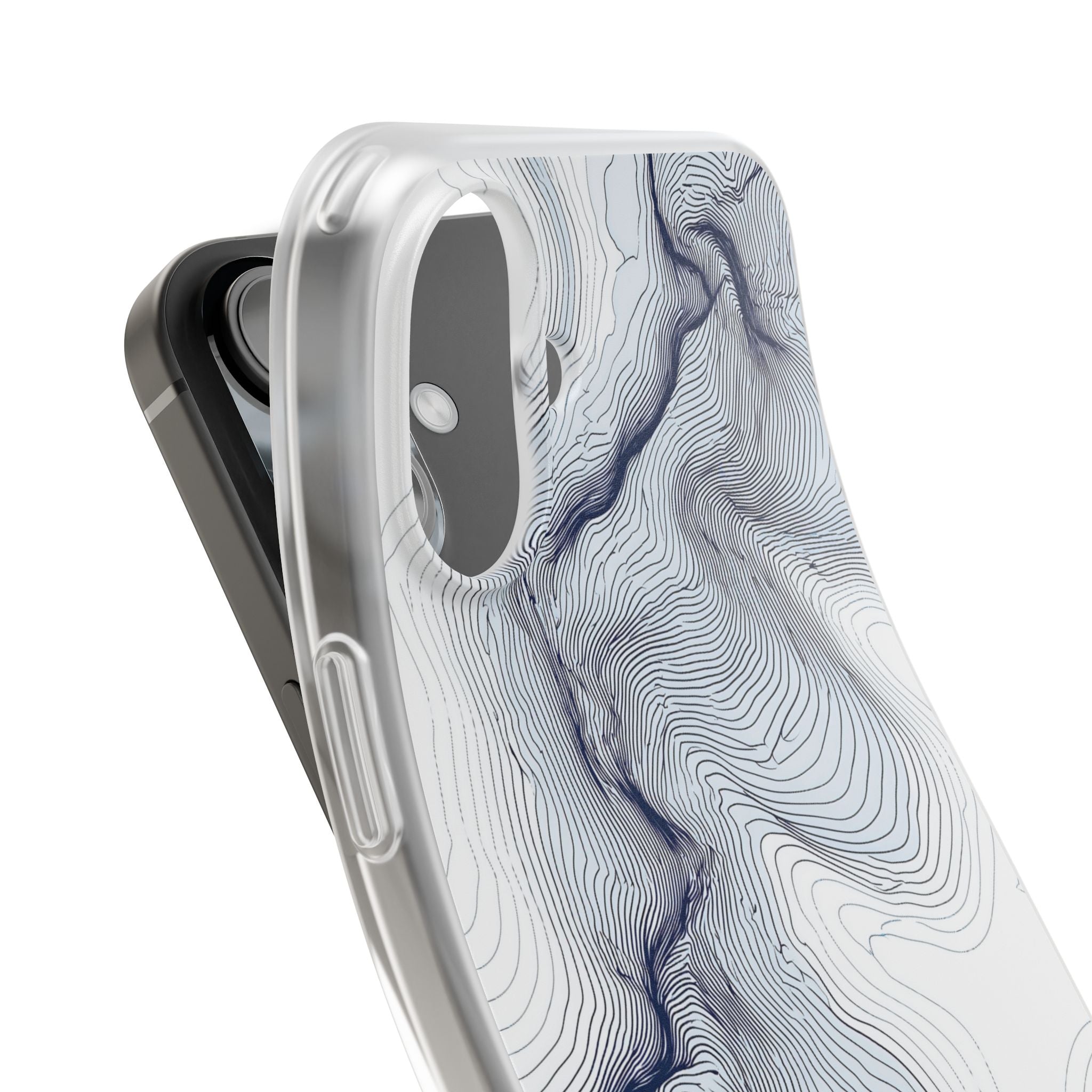 White Lite Phone Case for iPhone - Nordic Ridge Topo