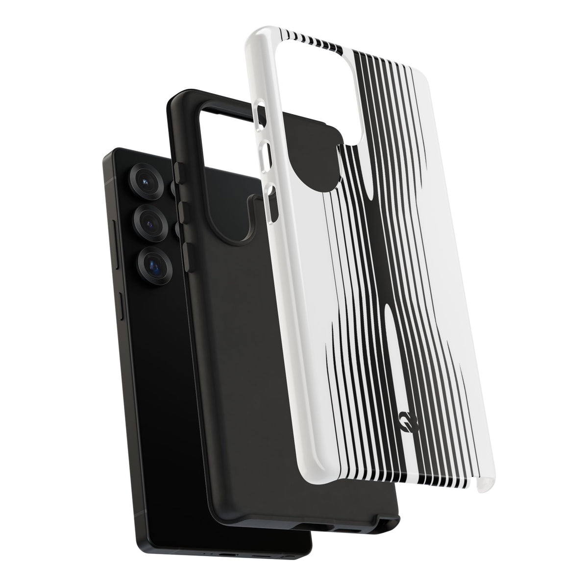 White Tough Phone Case for Samsung - Kinetic Mono Distortion