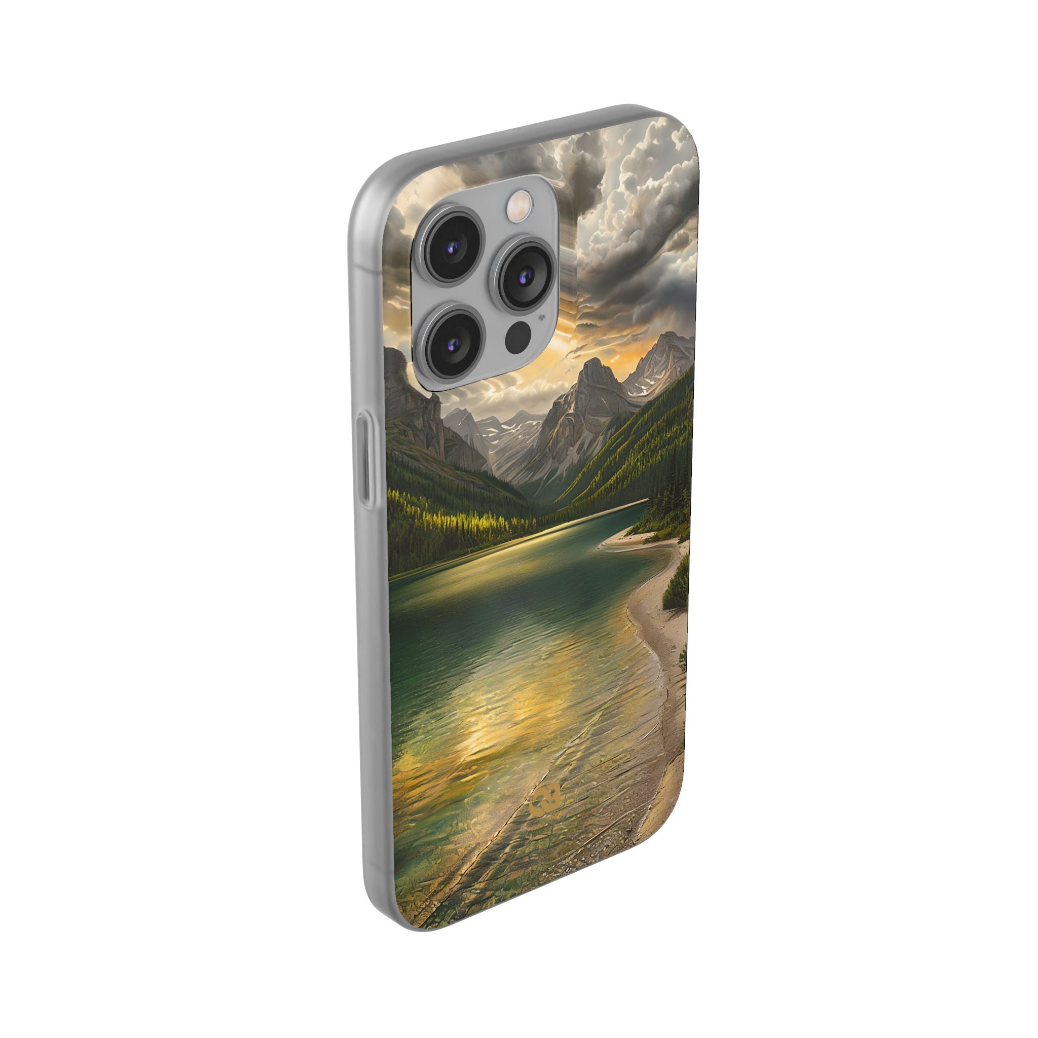 Gilded Mountain Lake · Soft Phone Case for iPhone