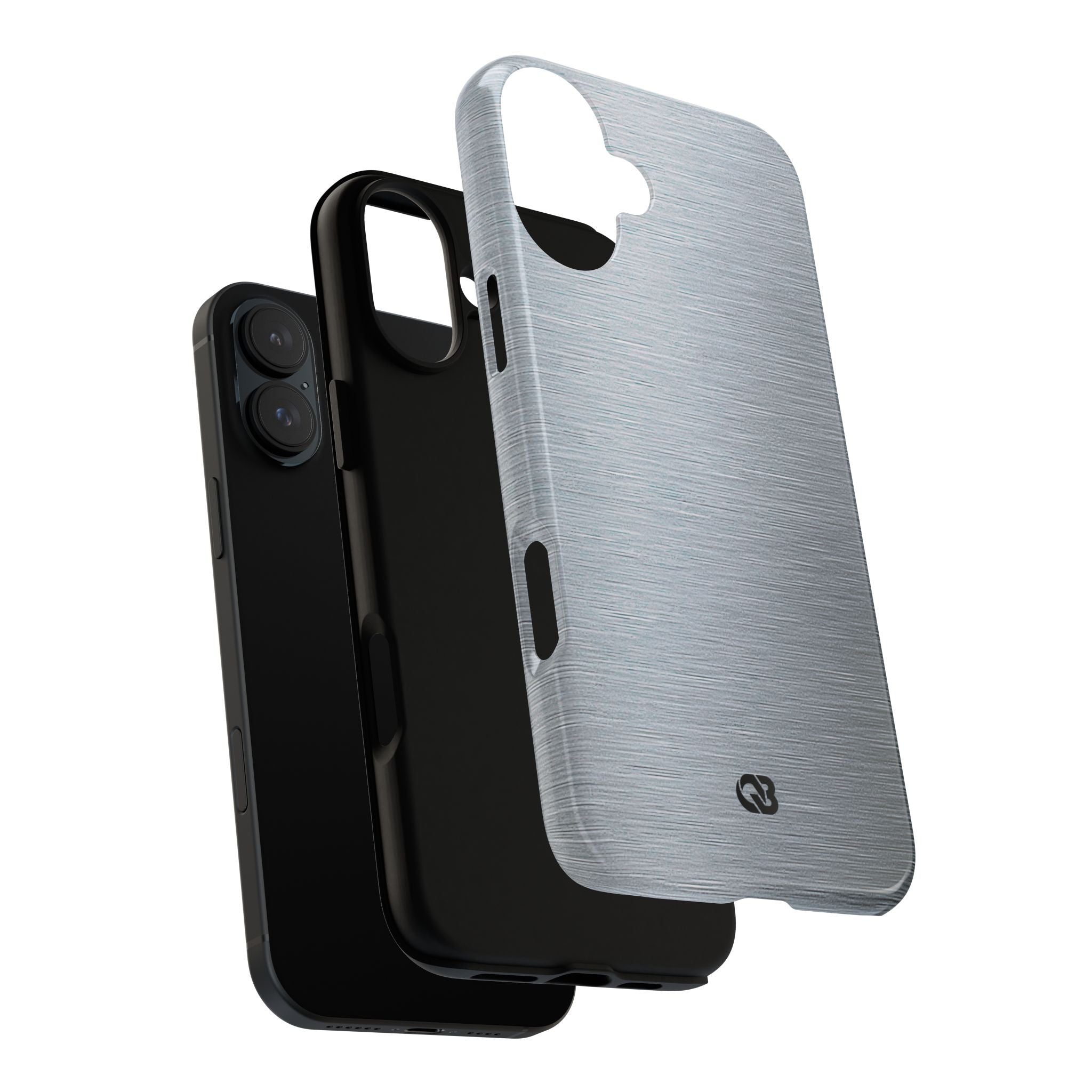 Silver Tough Phone Case for iPhone - Satin Chrome Grain