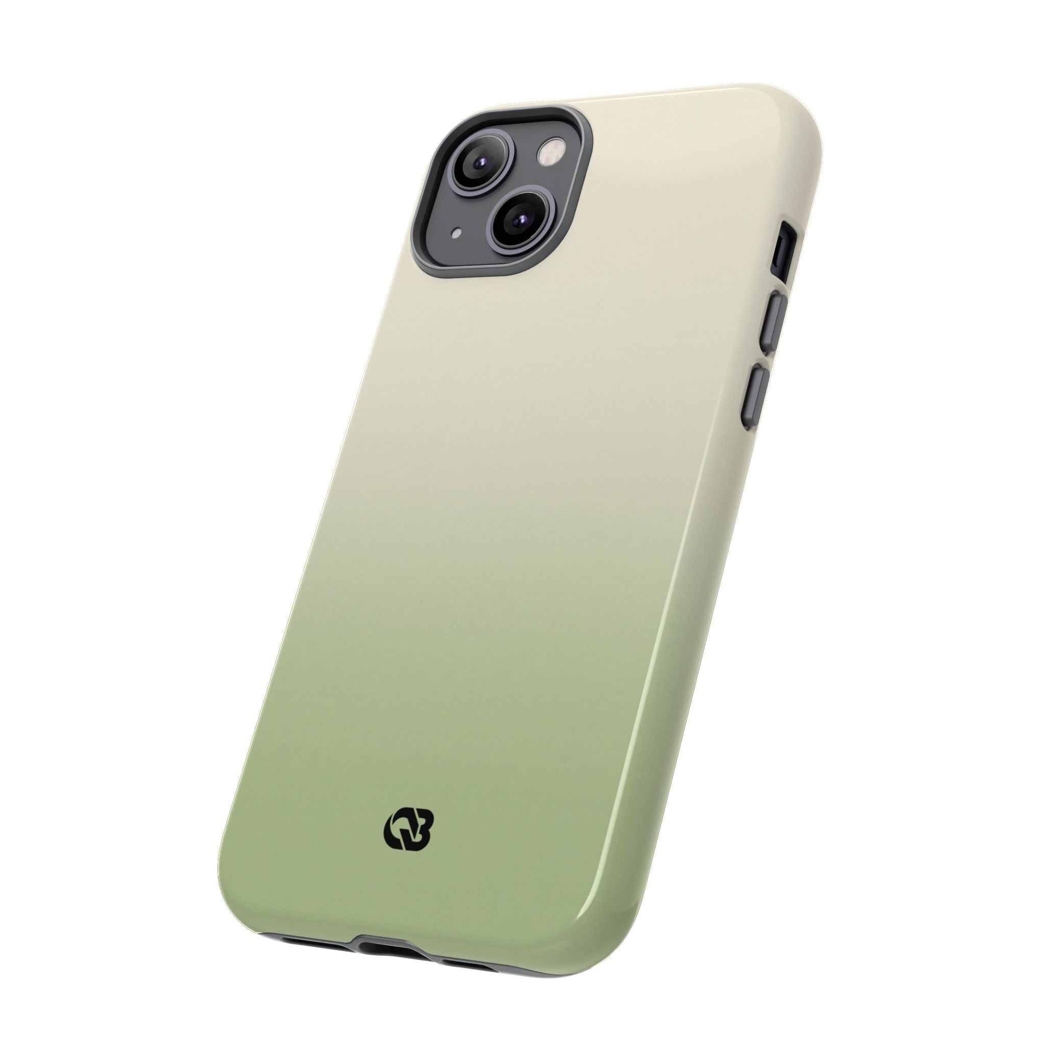 Green Tough Phone Case for iPhone - Bone Sage Fade
