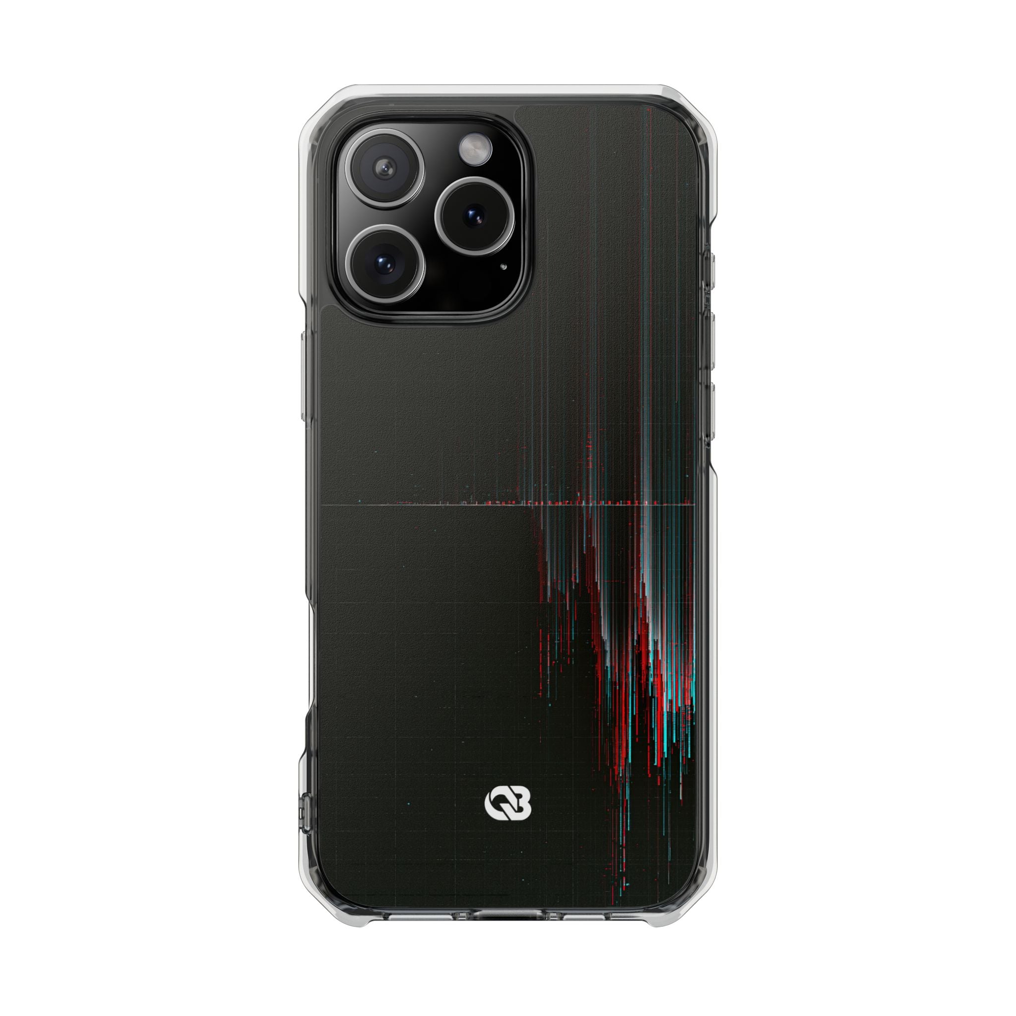 Black Impact MagSafe Phone Case for iPhone - Corrupted Data Stream