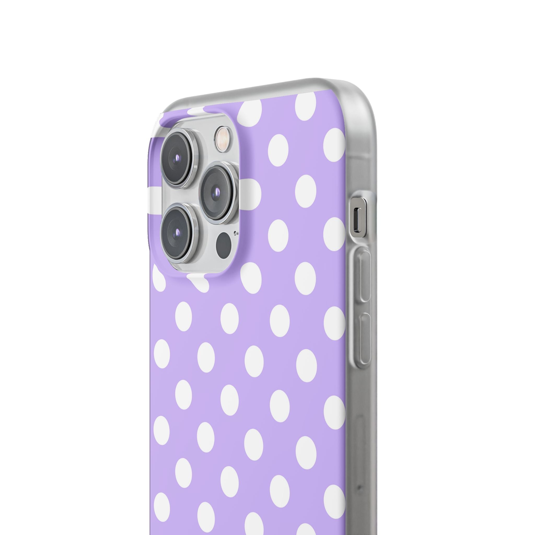 Lavender Polka Grid · Soft Phone Case for iPhone