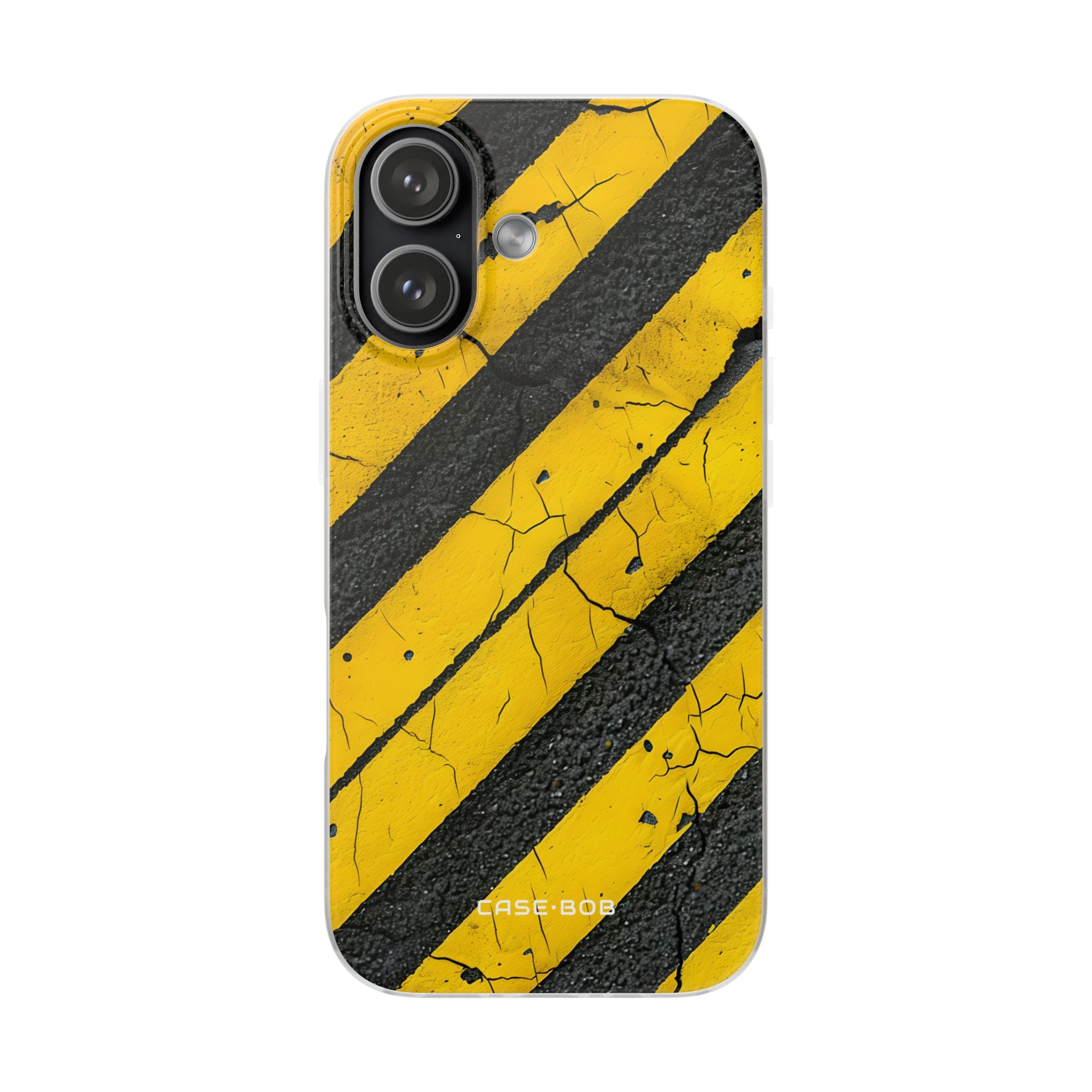 Yellow Stripe Distress iPhone 17 Case - Soft - CASE•BOB