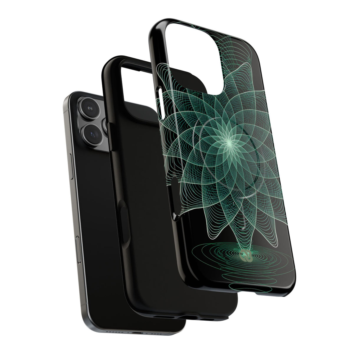 Green Tough 2.0 Magsafe Phone Case for iPhone - Cyan Signal Bloom