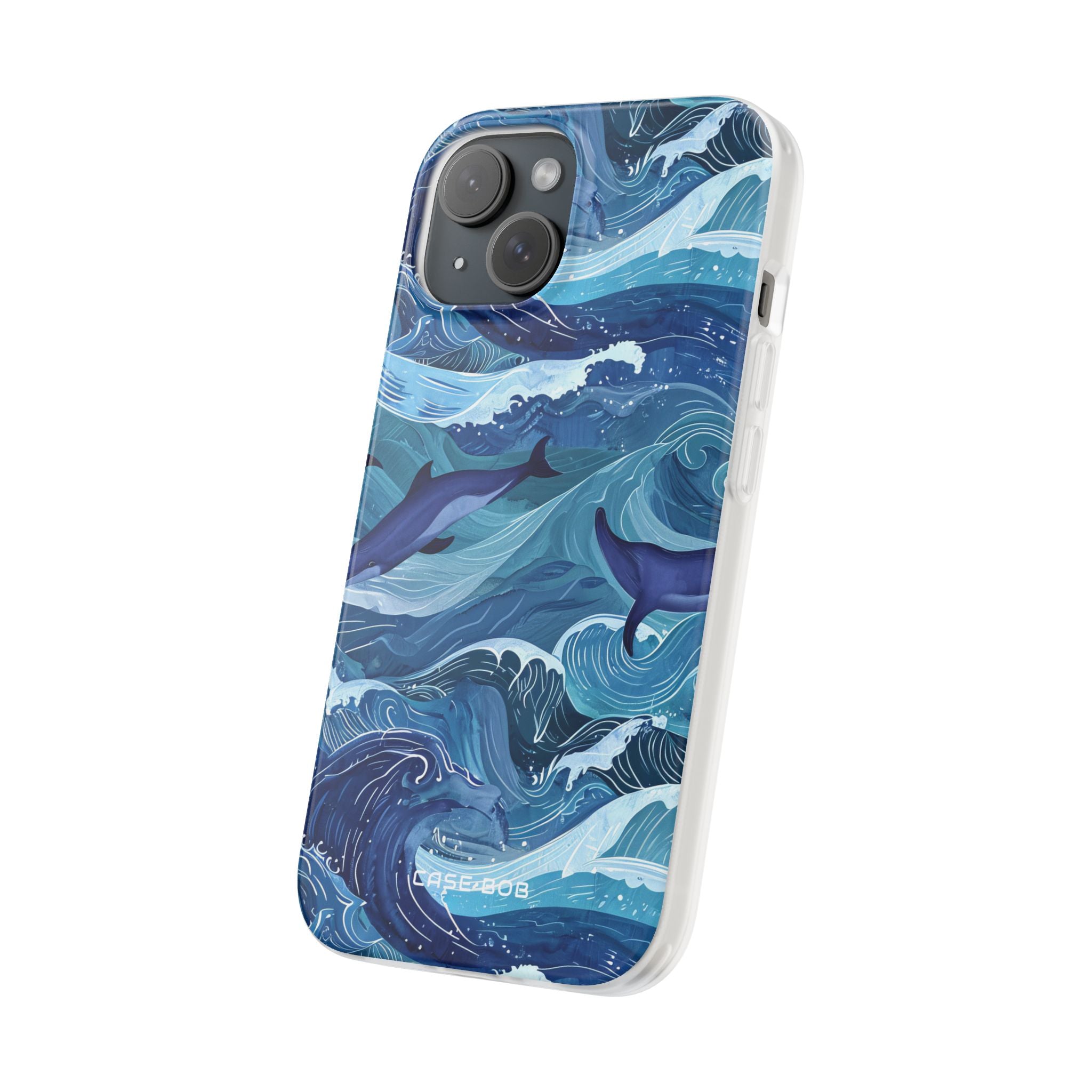 Dolphin Waves iPhone 15 Case - Soft