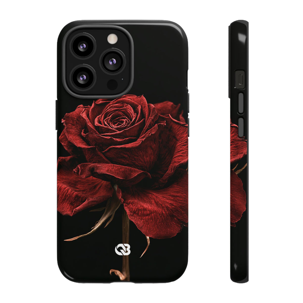 Crimson Noir Rose · Tough Phone Case for iPhone · Black