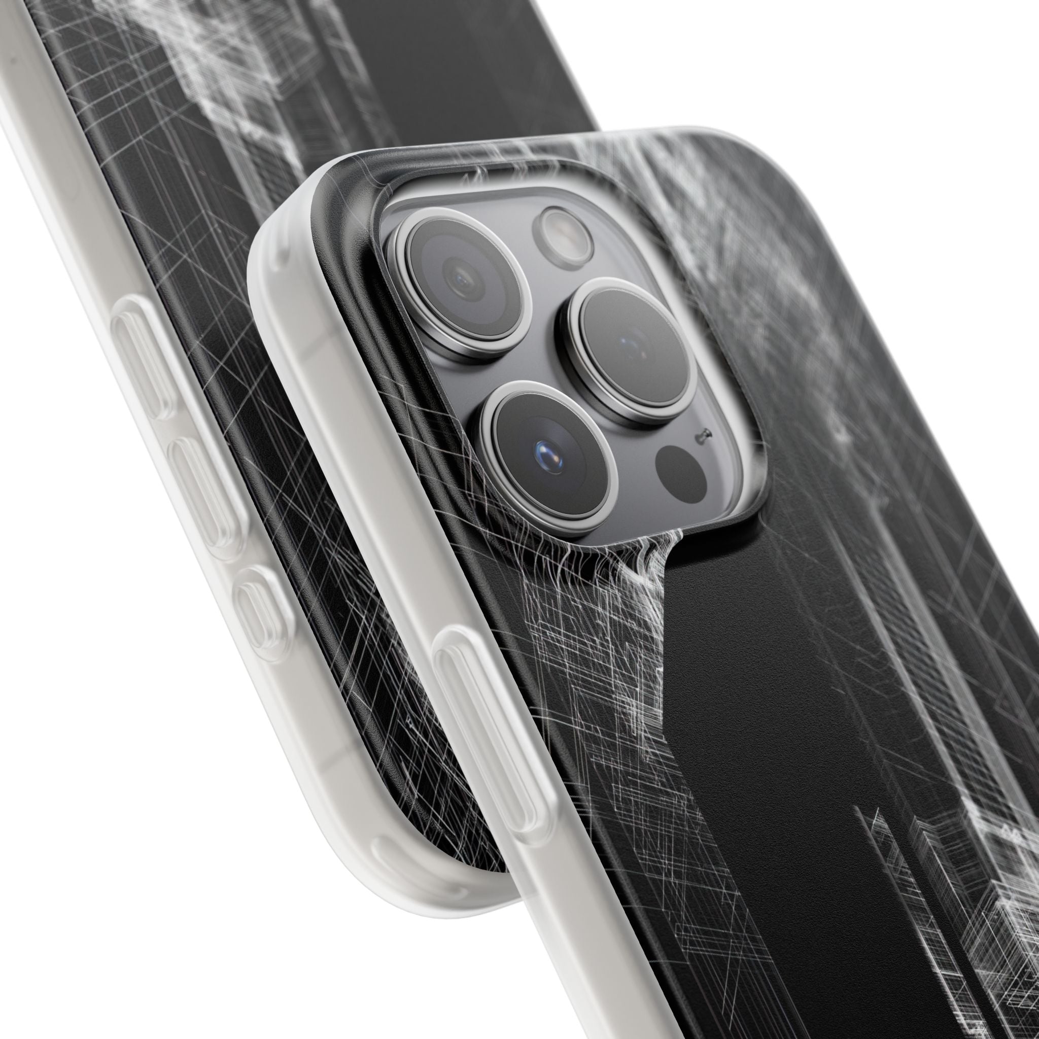 Black Lite Phone Case for iPhone - Ghost Urban Wireframe