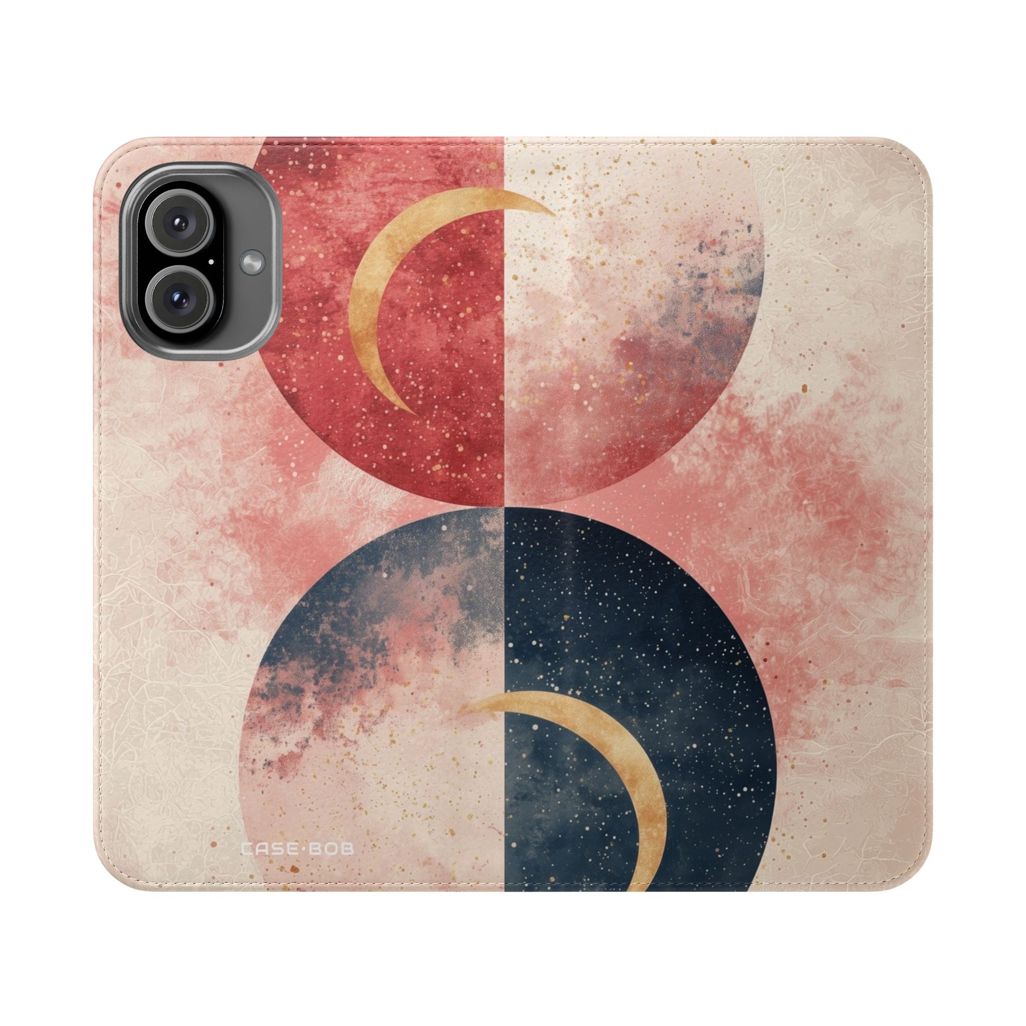 Golden Crescents Crimson - iPhone 16 Plus Case - Wallet