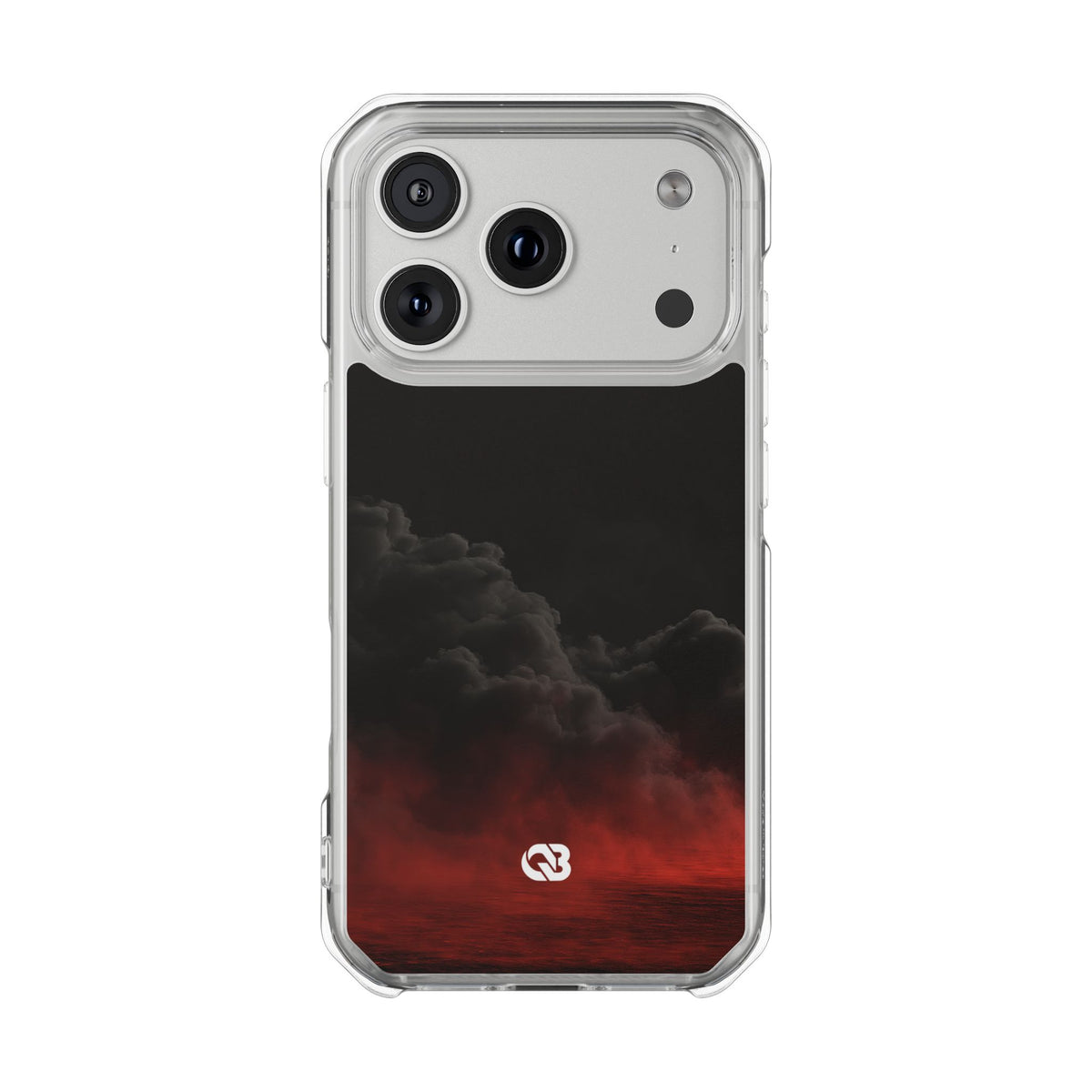 Crimson Fog Void · Clear Impact Magnetic Phone Case for iPhone · Black