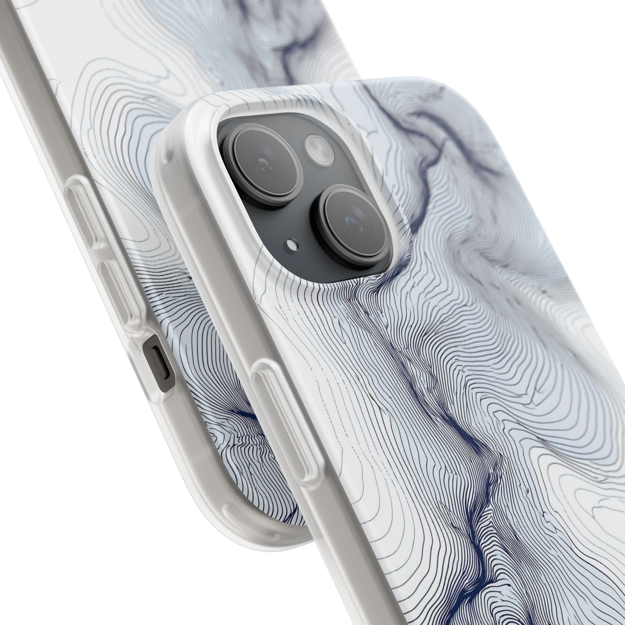 White Lite Phone Case for iPhone - Nordic Ridge Topo
