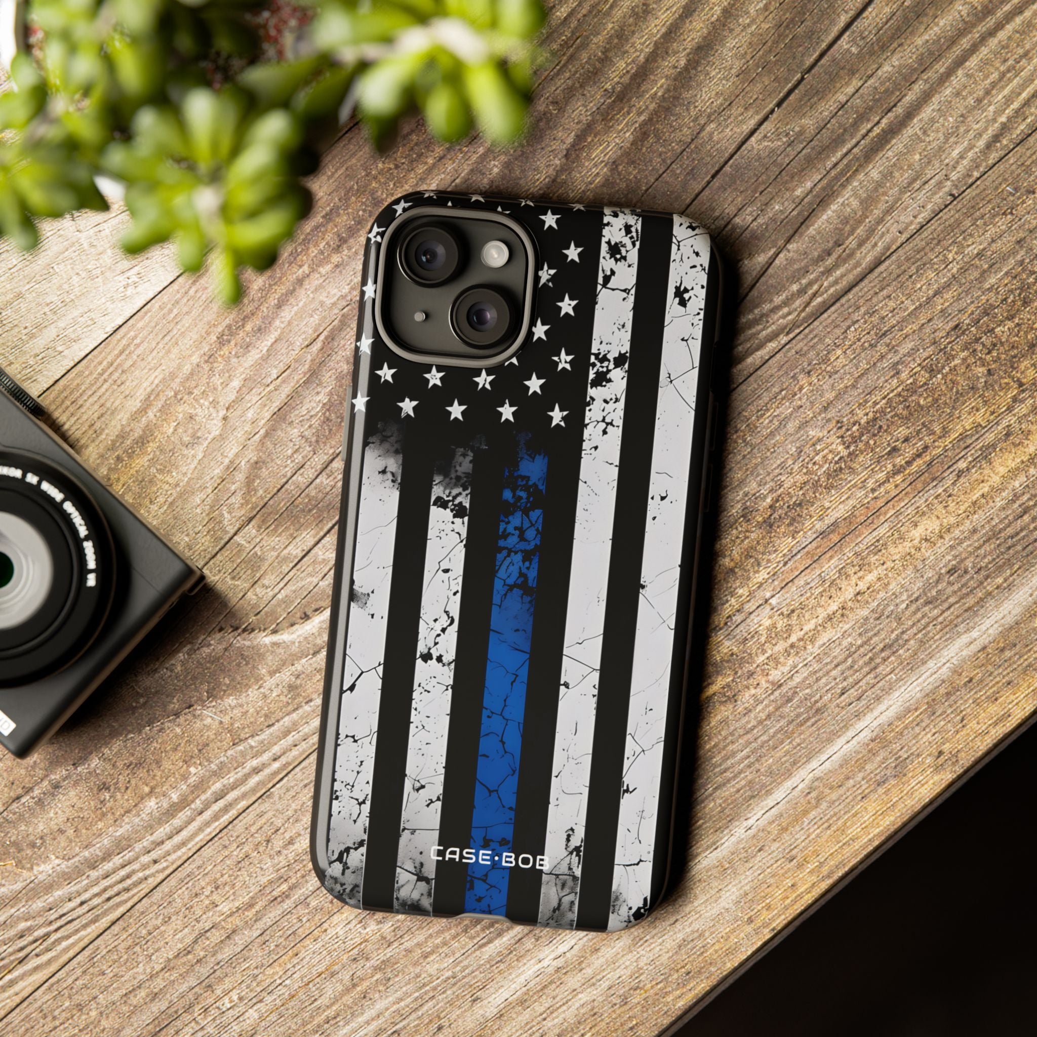 Blue Stripe Flag iPhone 15 Plus Case - Tough