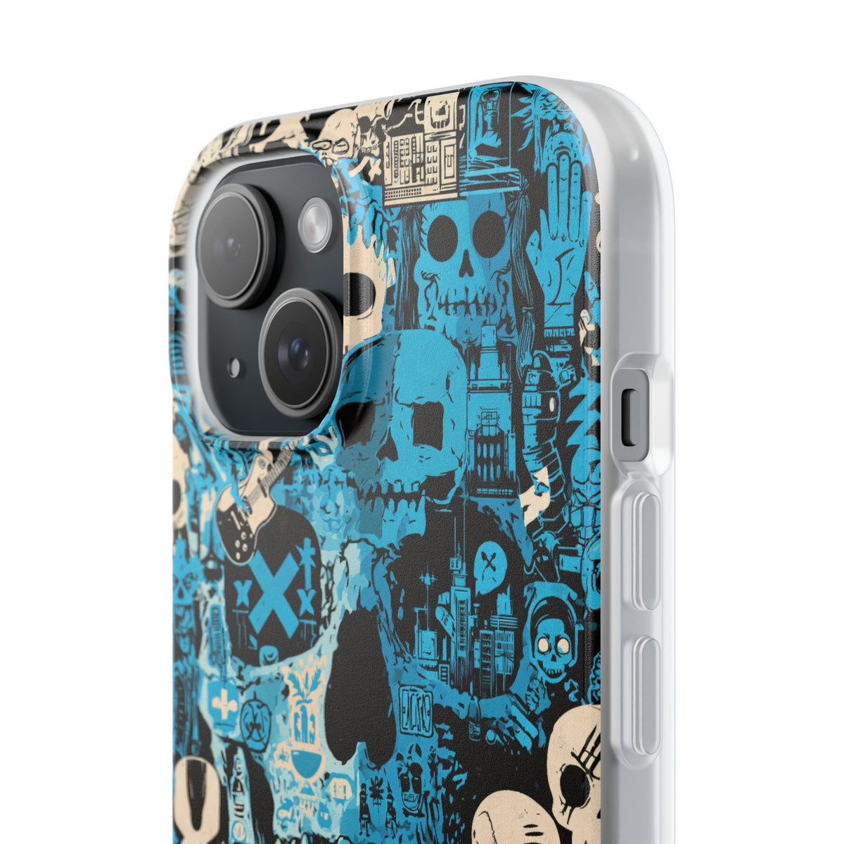 Electric Skull Graffiti · Lite Phone Case for iPhone · Blue