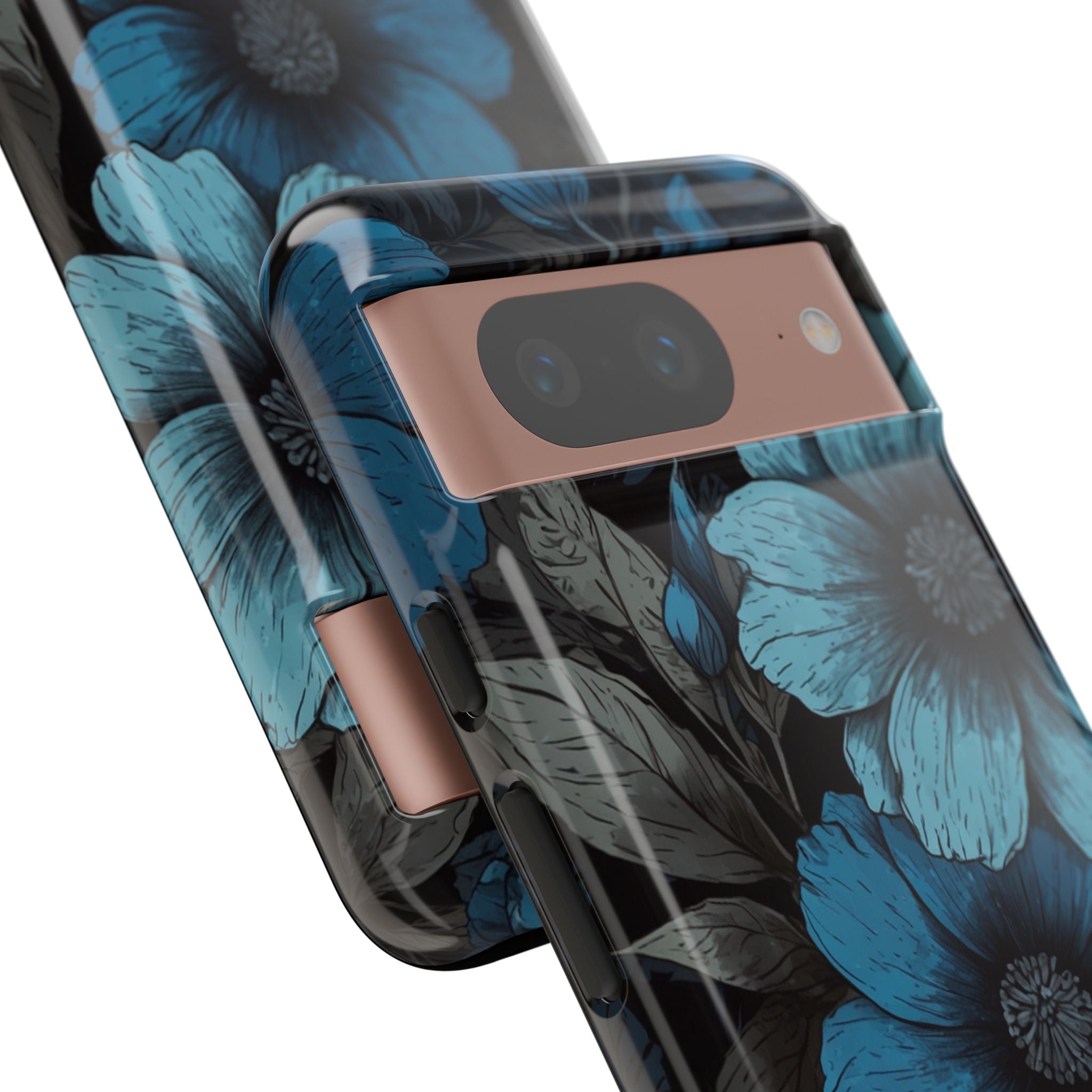 Obsidian Blue Petals · Tough Phone Case for Google Pixel