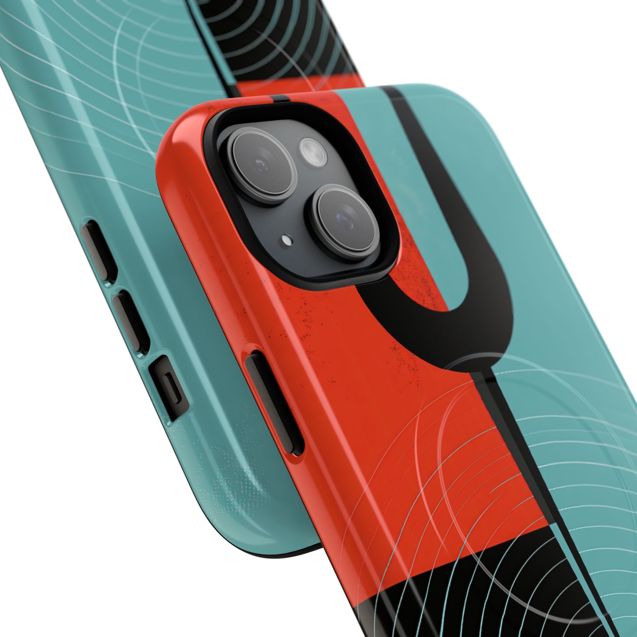 Teal Tough 2.0 Magsafe Phone Case for iPhone - Sonic Static Split