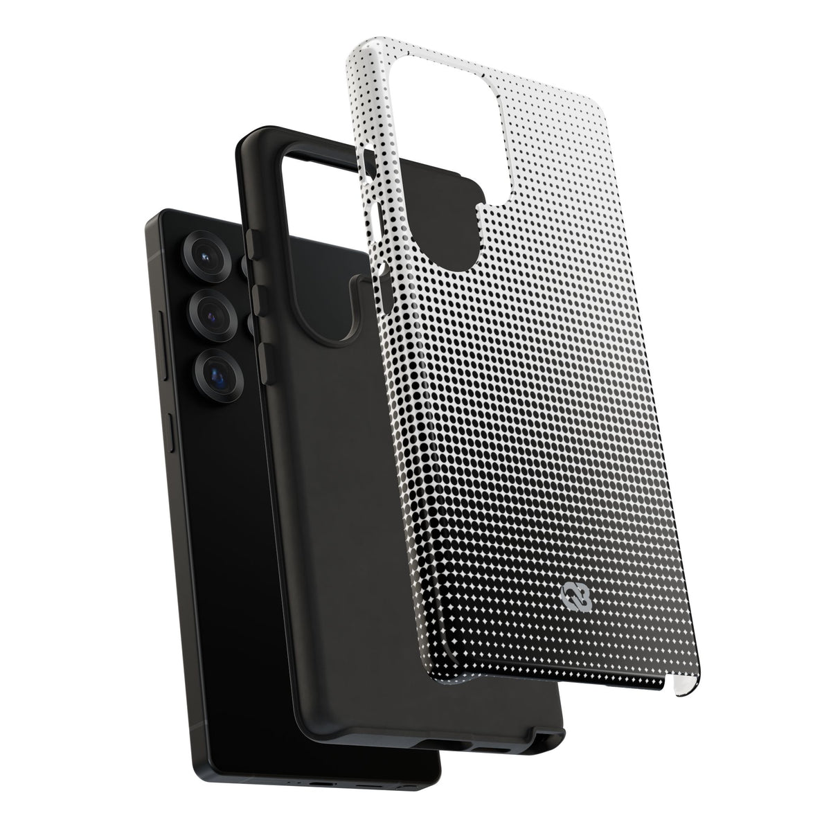 Black Tough Phone Case for Samsung - Obsidian Halftone Flux