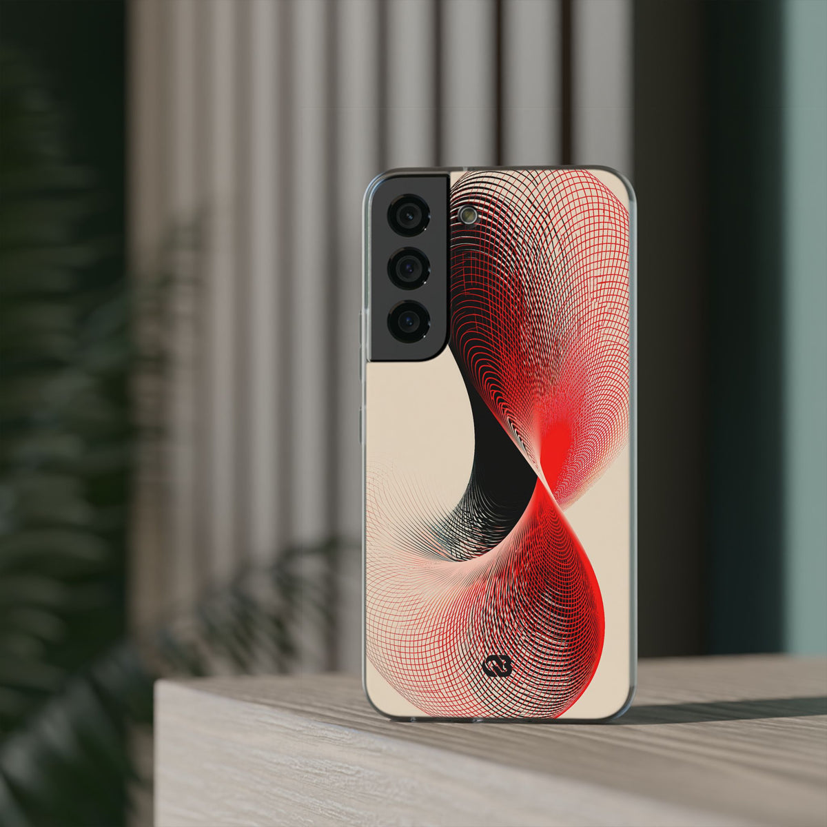 Red Lite Phone Case for Samsung - Crimson Grid Vortex