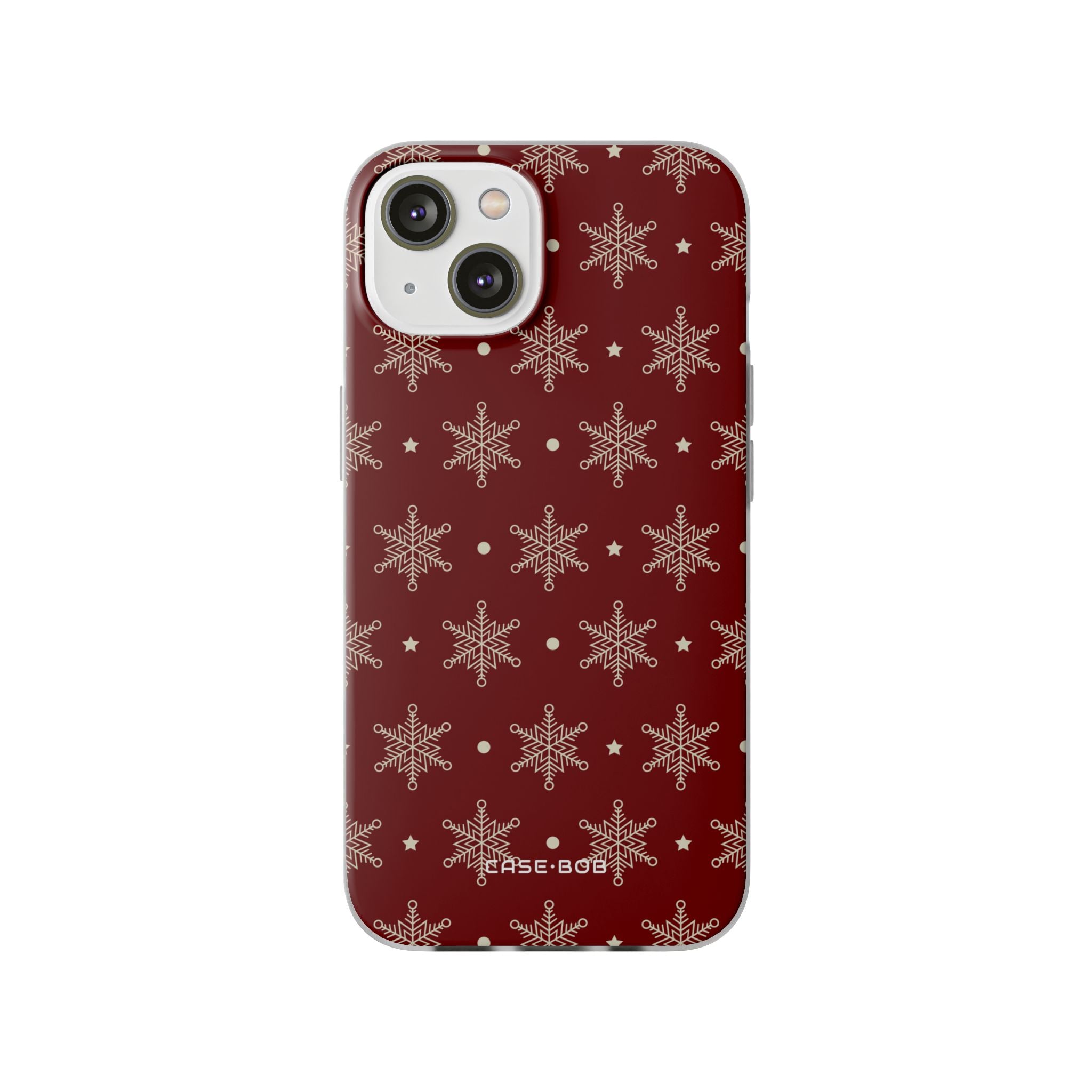 Creme Schneeflocke Crimson iPhone 14 Case - Soft