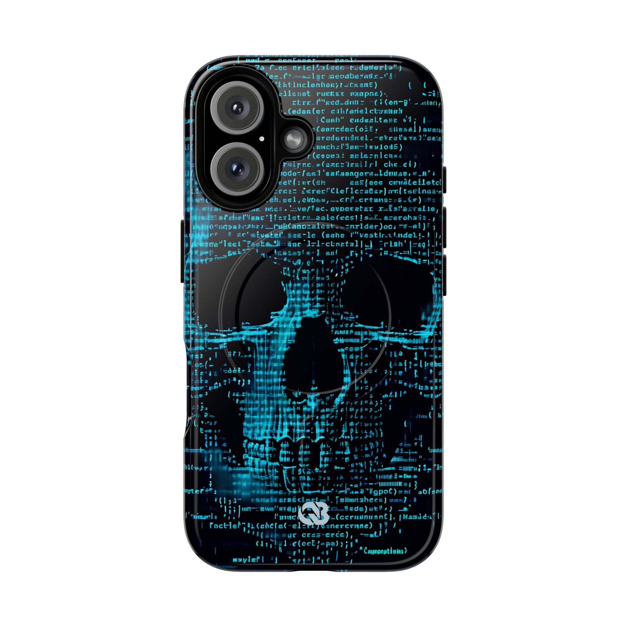 Cyan Glitch Skull · Tough+ Magsafe