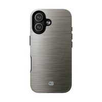 Grey Tough 2.0 Magsafe Phone Case for iPhone - Brushed Industrial Steel