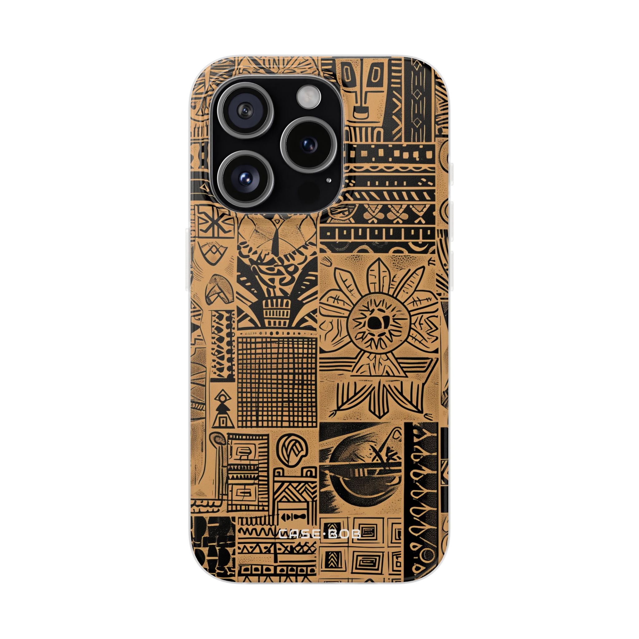 Tribal Faces iPhone 15 Pro Cover - Soft