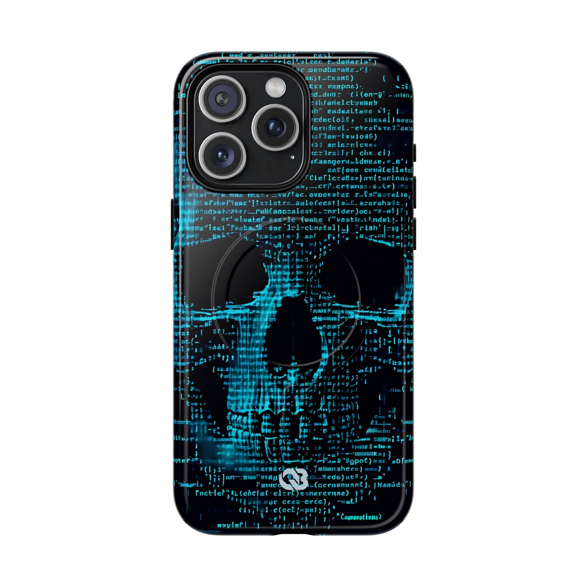 Cyan Glitch Skull · Tough+ Magsafe