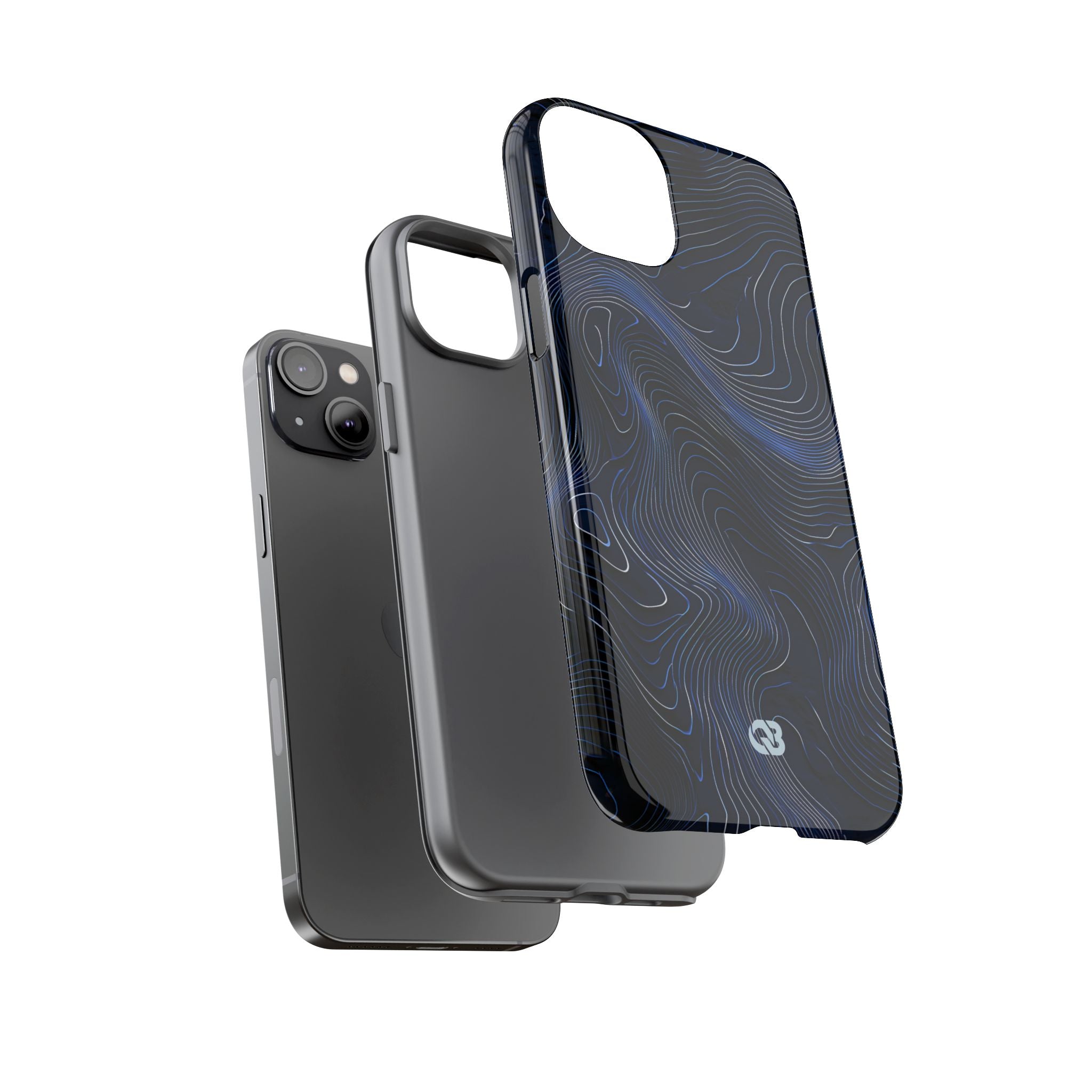 Blue Tough Phone Case for iPhone - Cobalt Contour Ridge