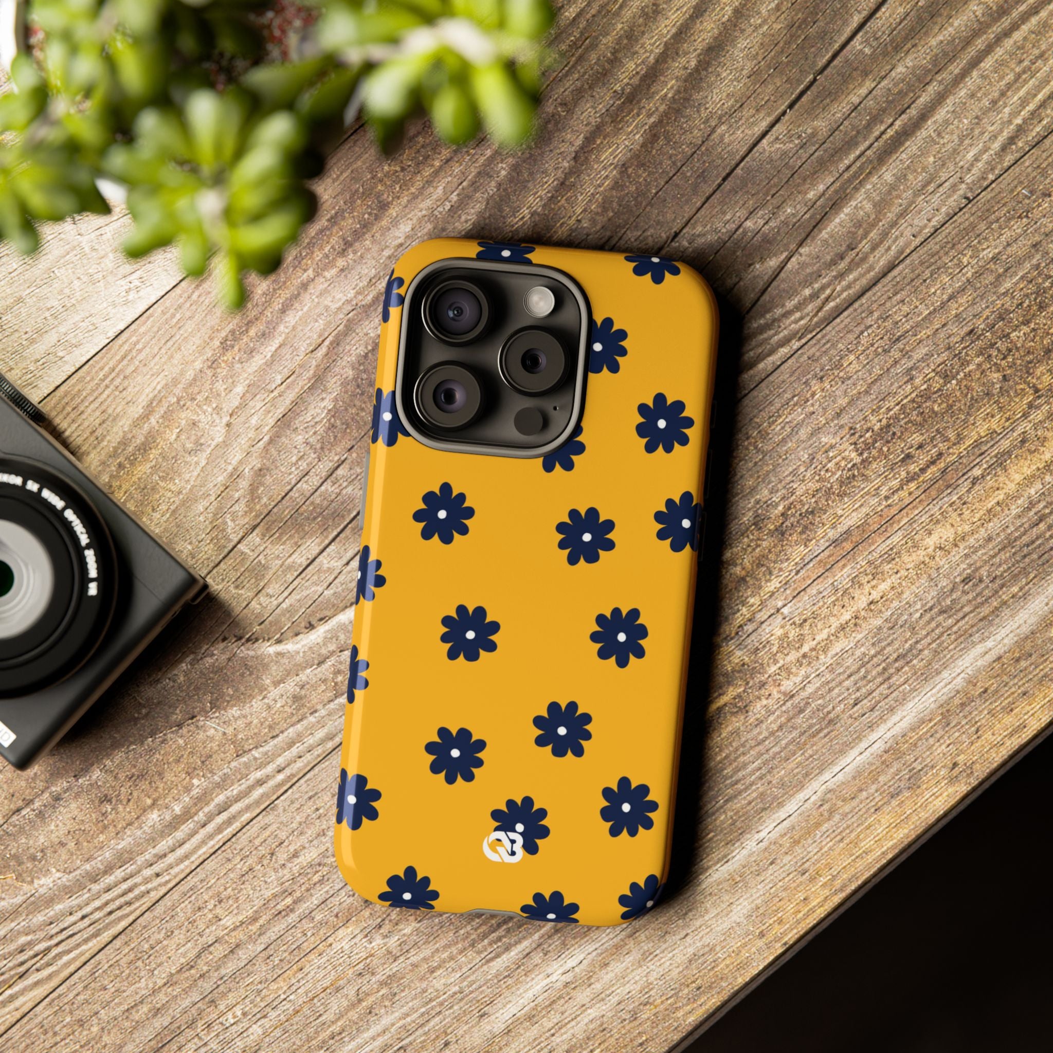 Navy Daisy Mustard · Tough Phone Case for iPhone