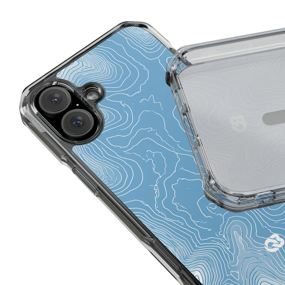 Glacial Basin Topo · Clear Impact Magnetic Phone Case for iPhone · Blue