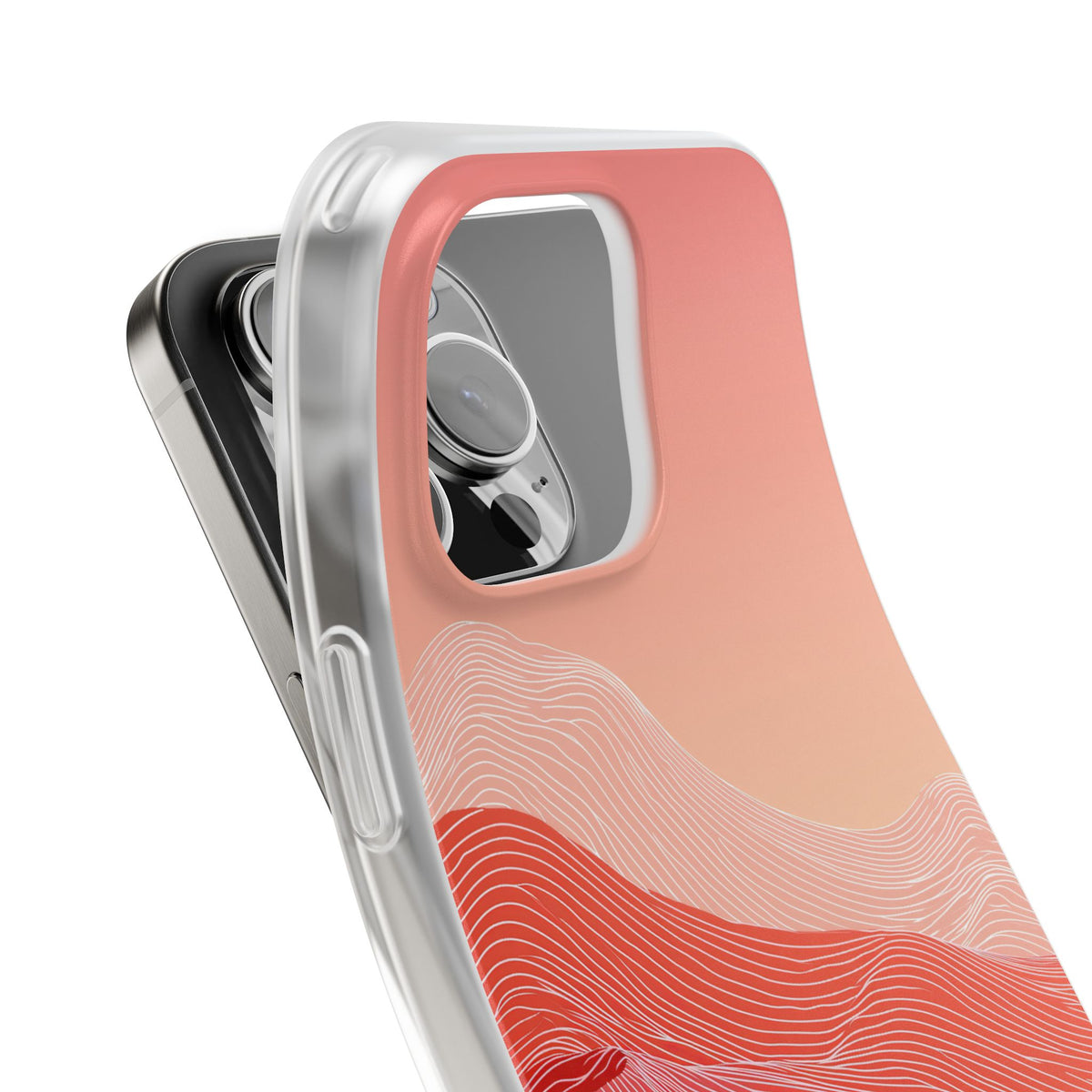 Red Lite Phone Case for iPhone - Crimson Ridge Contour