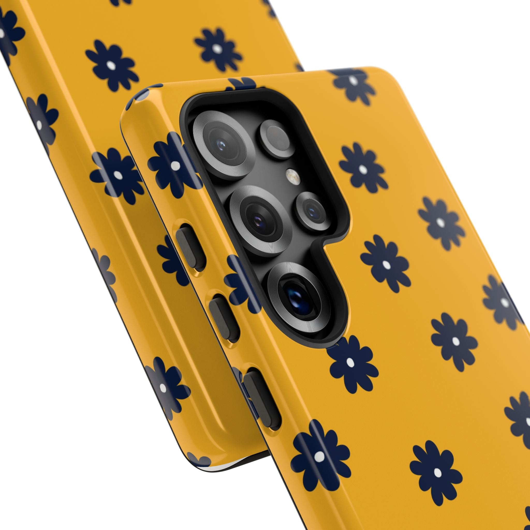 Navy Daisy Mustard · Tough Handyhülle für Samsung