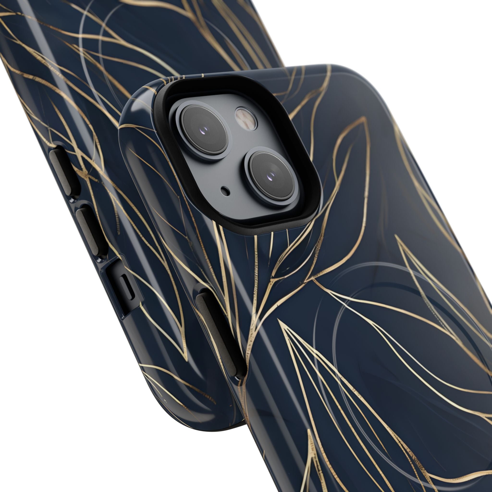 Gilded Navy Foliage · Tough+ Magsafe