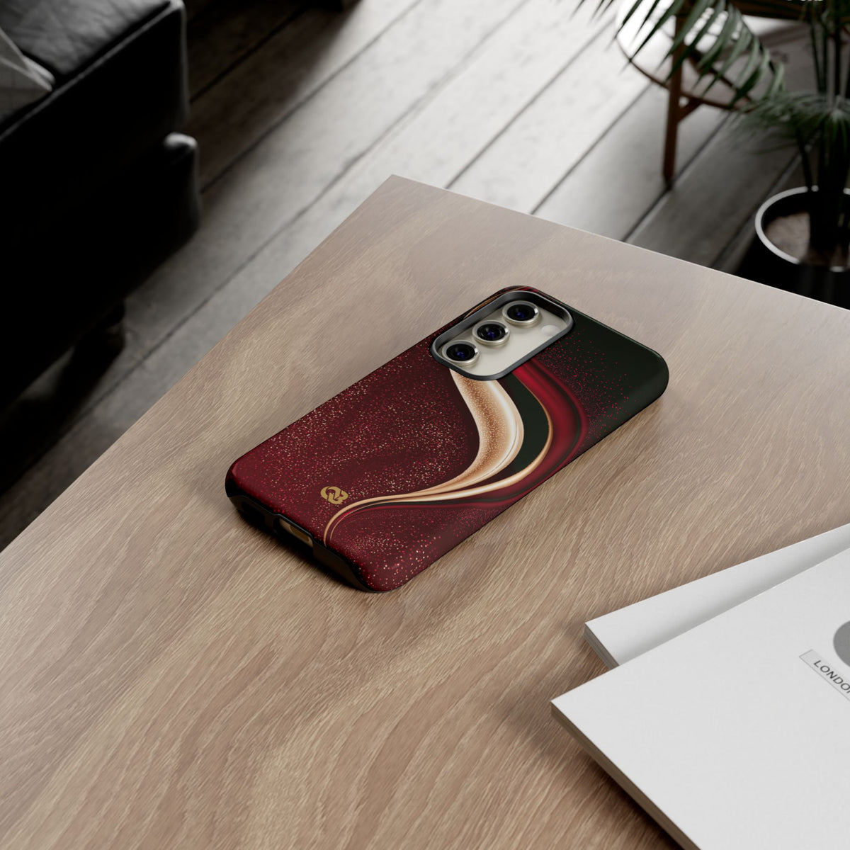 Gilded Crimson Flow · Tough Phone Case for Samsung · Red
