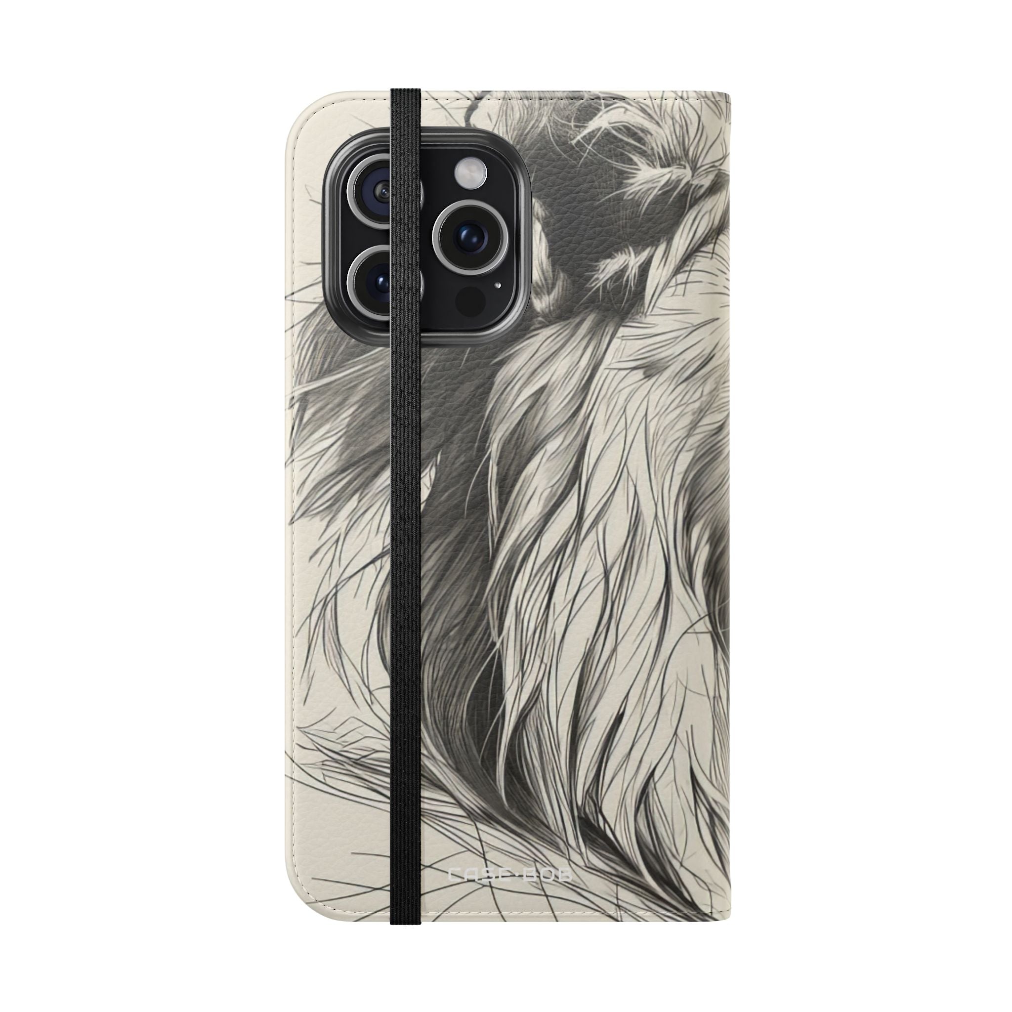 Lion Whisper Gray - iPhone 15 Pro Max Case - Wallet