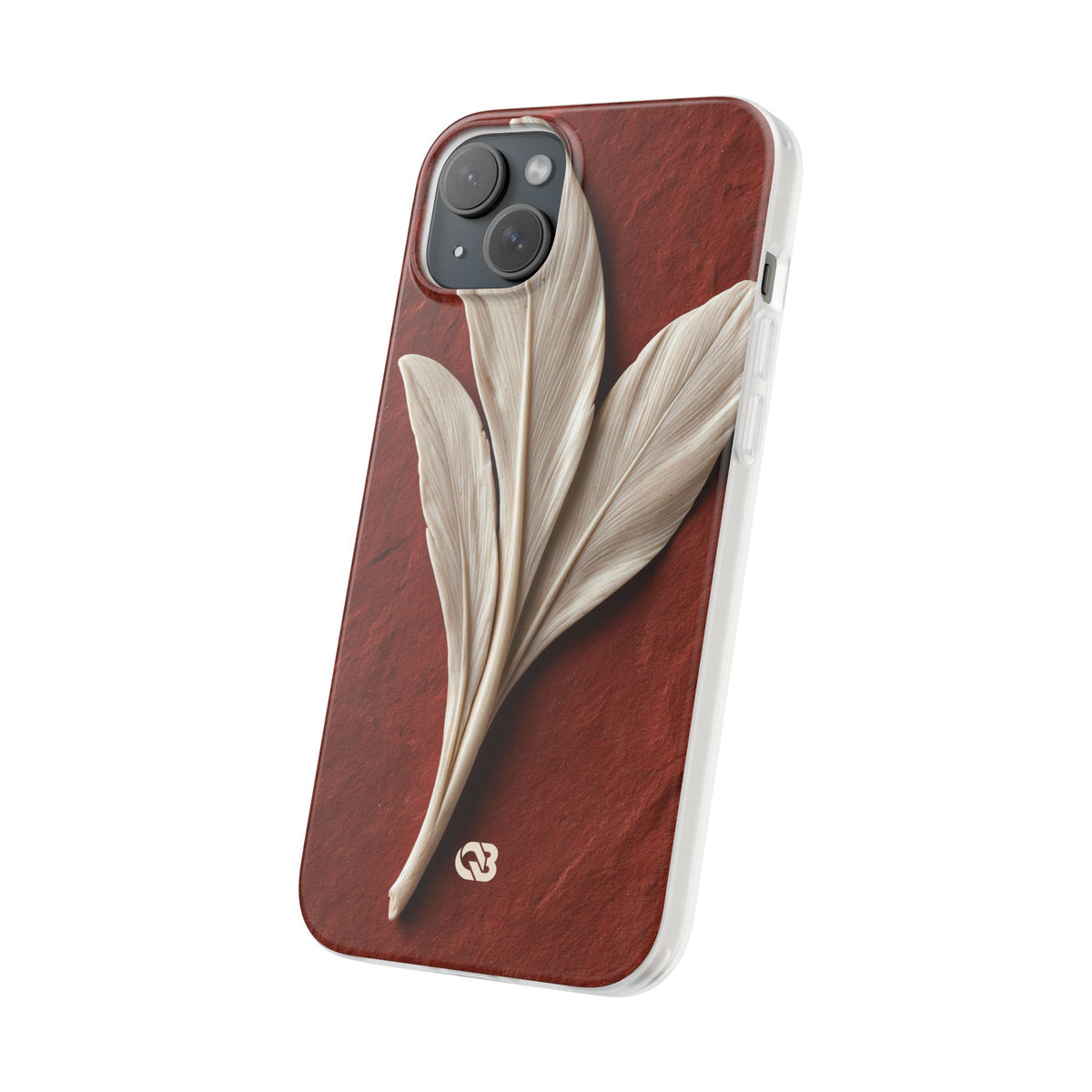 Carved Ivory Plume · Lite Phone Case for iPhone · Red